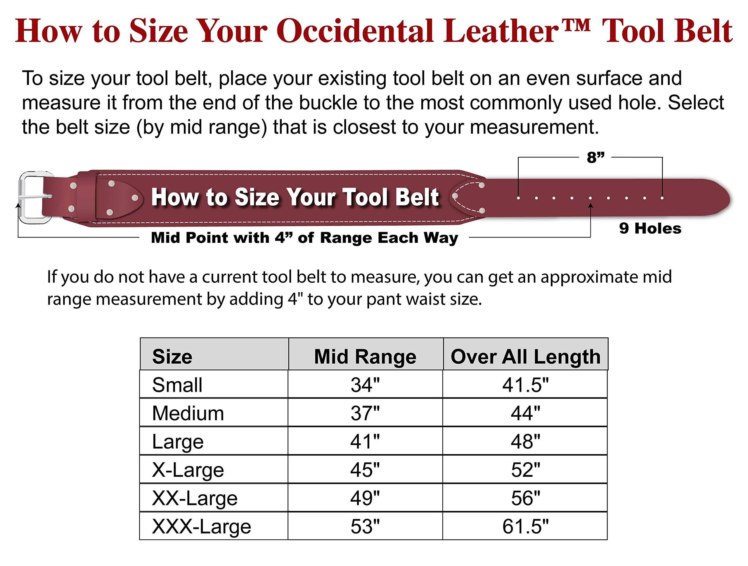 Occidental Leather 5080 LG Pro Framer Tool Belt - Heavy Duty Construction Belt for Carpenters & Framers - Perfect for Job Sites & Woodworking Projects