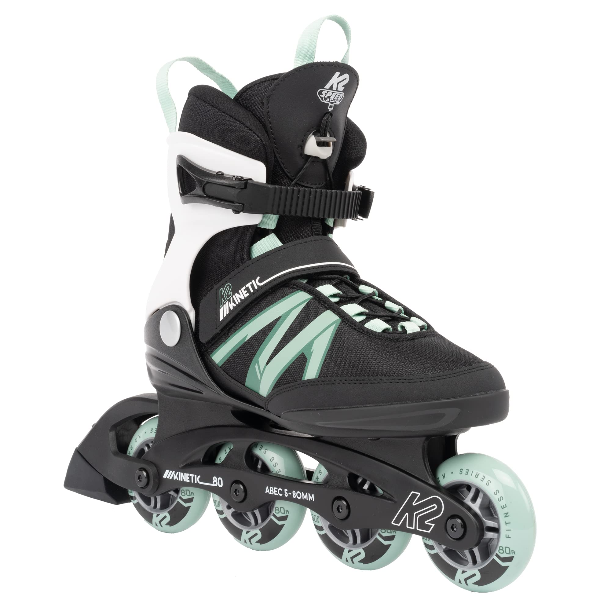 K2 Kinetic 80 Pro Sage Women's Inline Skates - High Performance Rollerblades for Fitness, Outdoor Skating & Urban Commuting