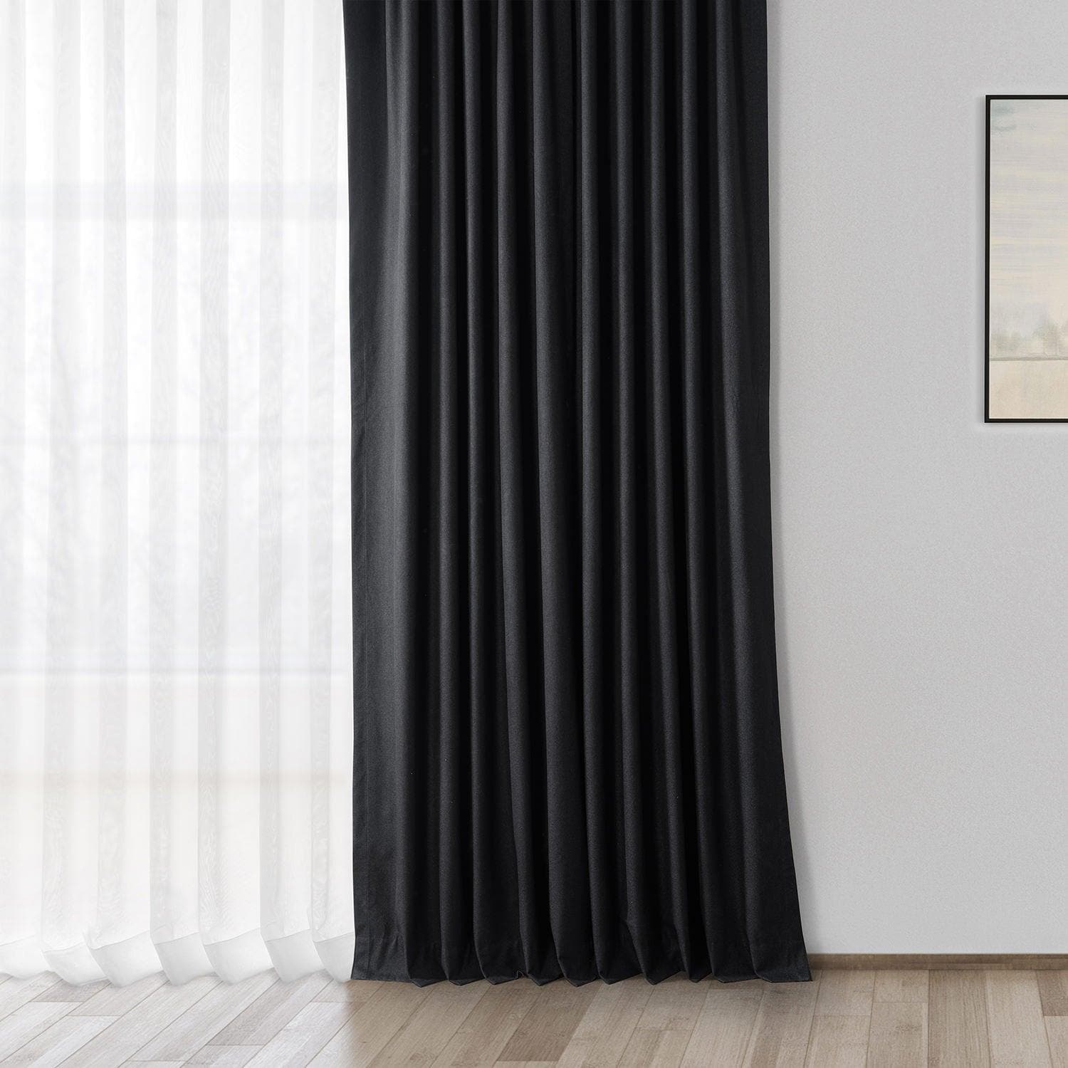 Blackout Thermal Curtains for Bedroom - Black Cross Linen Weave Energy Efficient Window Drapes for Insulation & Light Blocking - Perfect for Home Theater, Nursery & Night Shift Workers
