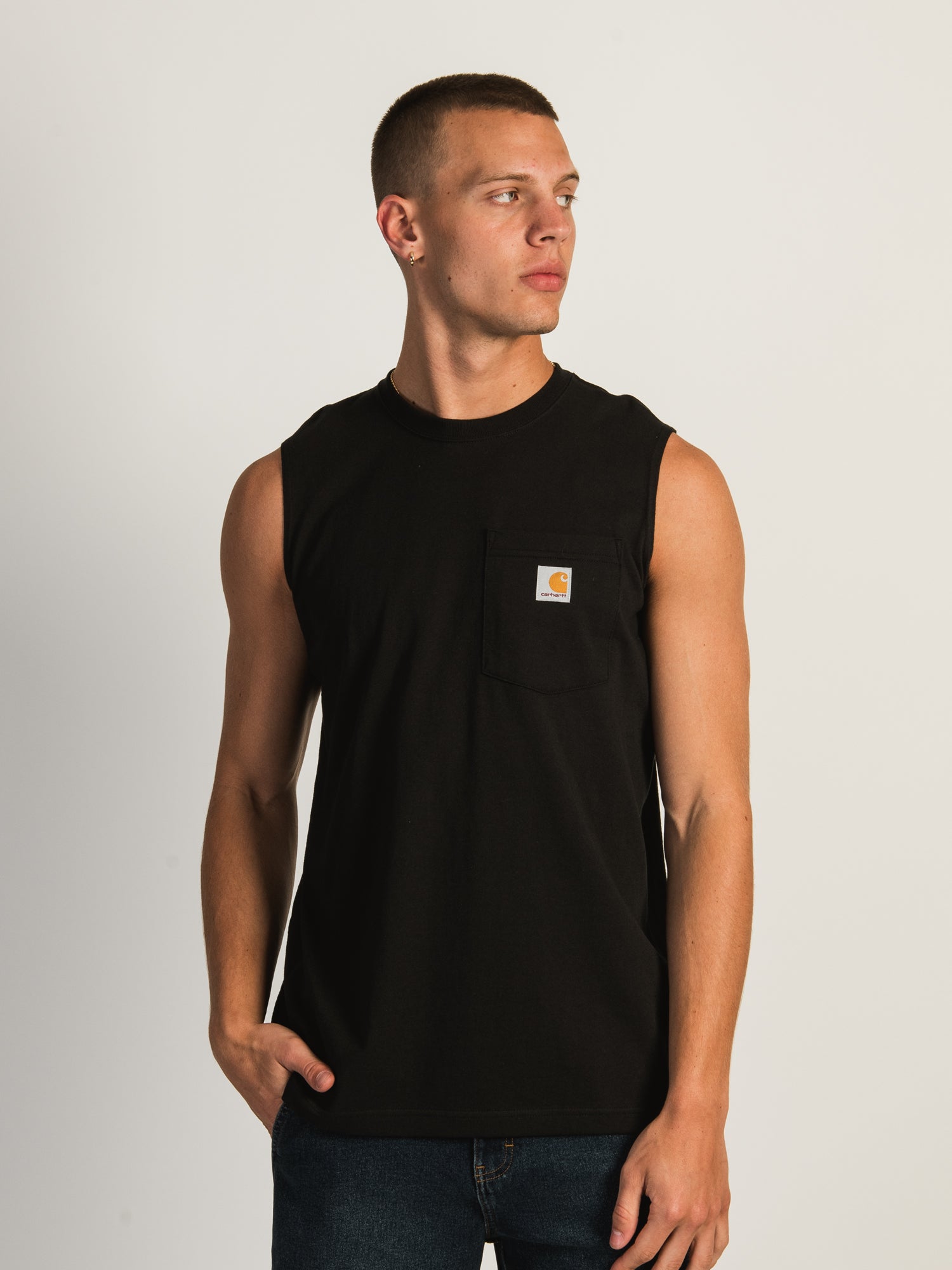 Carhartt Relaxed Fit Pocket Tank Top for Men - Comfortable Workwear & Casual Summer Shirt for Outdoor Activities and Everyday Wear