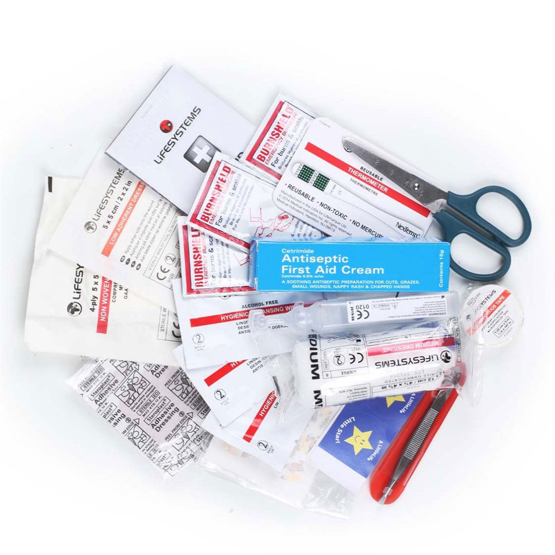 Littlelife Family First Aid Kit - 120-Piece Emergency Medical Supplies for Home, Car & Travel | Compact First Aid Box for Cuts, Burns & Injuries | Essential Safety Kit for Camping, Hiking & Outdoor Adventures