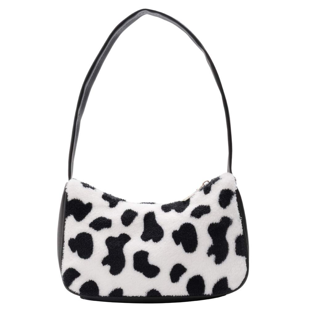 VALICLUD Women's Mini Shoulder Bag - Faux Fur Cow Print Crossbody Purse & Clutch Handbag for Casual Outings, Parties, and Daily Use