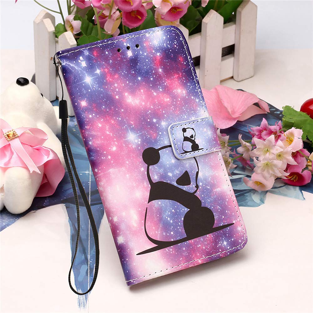 Premium PU Leather iPhone 12 Pro Max Case with Card Holder & Stand - Shockproof Magnetic Flip Cover Wallet Case for Women & Men (Panda & Baby Yoda Designs) - Perfect for Travel, Work & Daily Protection