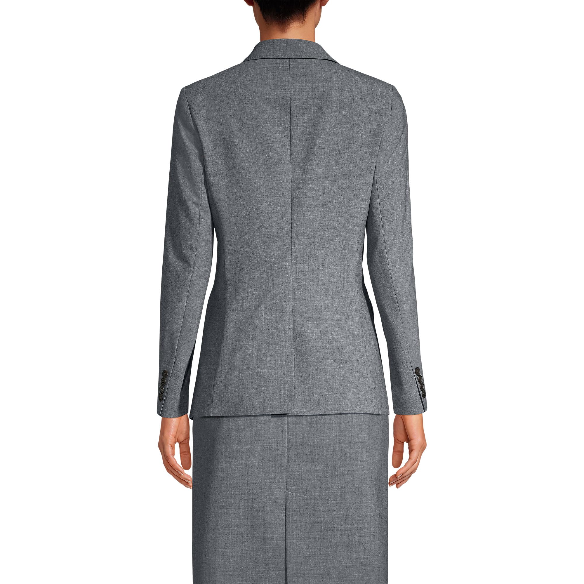 Lands' End Women's Washable Wool Blazer - 2 Button Classic Jacket for Office, Business & Formal Wear | Machine Washable Wool Coat for Work & Professional Outfits