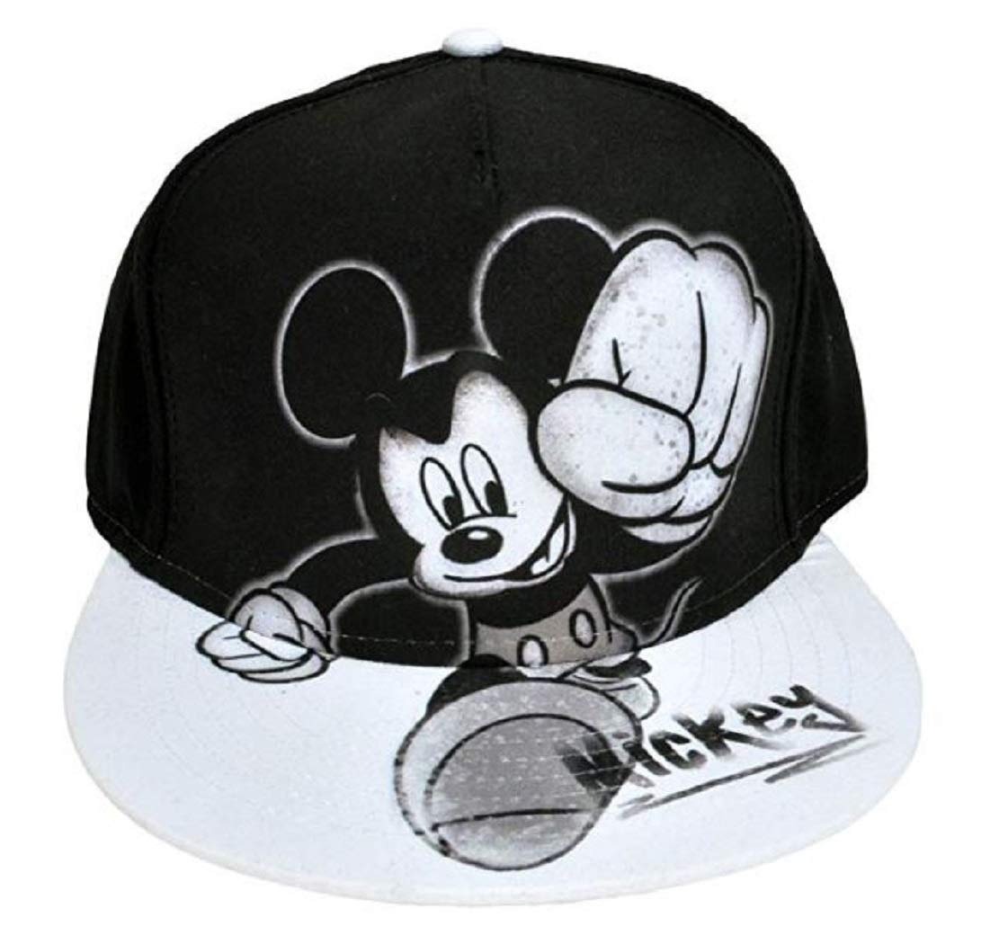 Disney Youth Mickey Mouse Smash Flat Bill Baseball Cap for Boys & Girls - Cute Cartoon Character Adjustable Snapback Hat for School, Sports, and Outdoor Activities