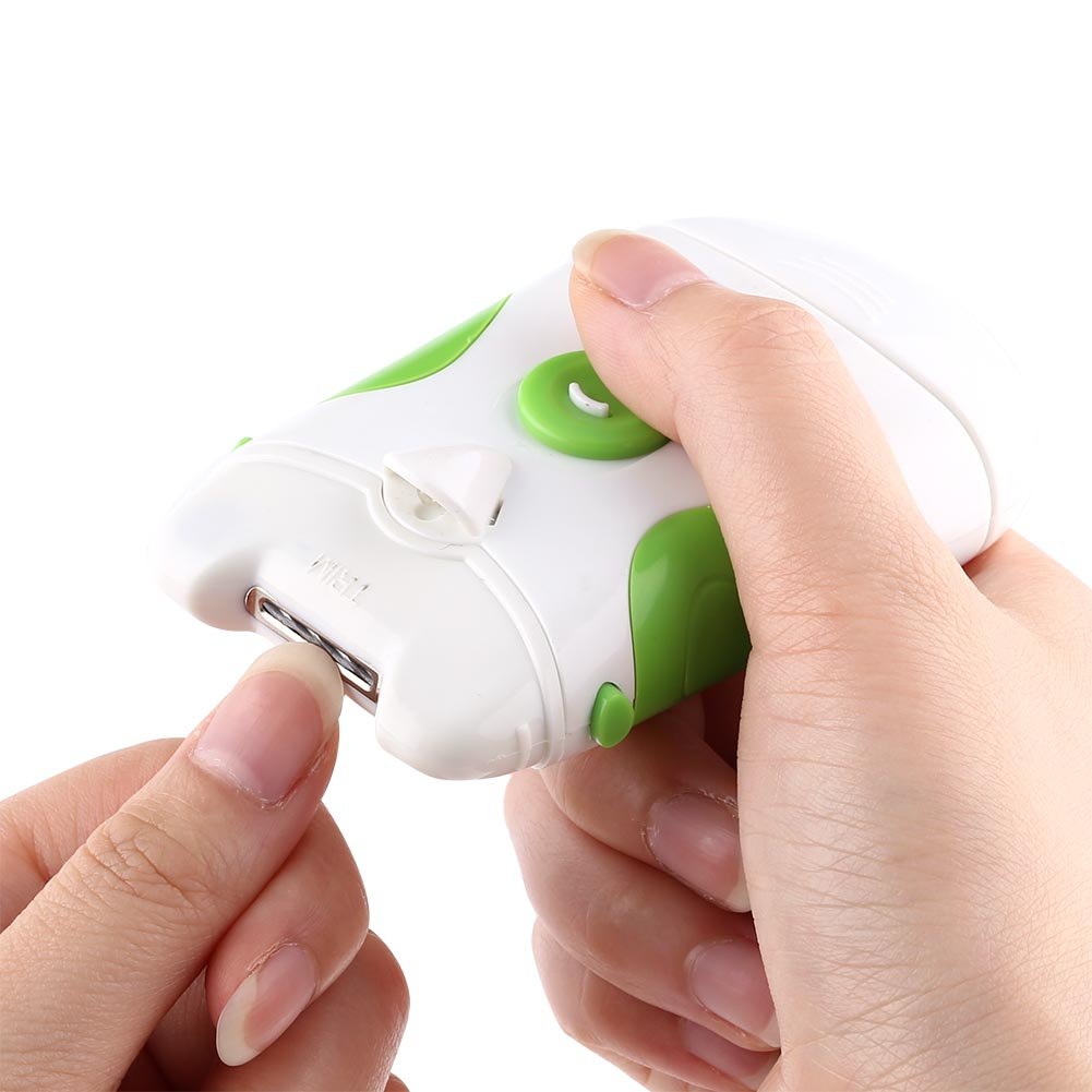 Electric Nail Trimmer for Adults & Babies - 450RPM 2-in-1 Nail Clipper & File with LED Light, Safe Detachable Nail Cutter for Home & Travel Use