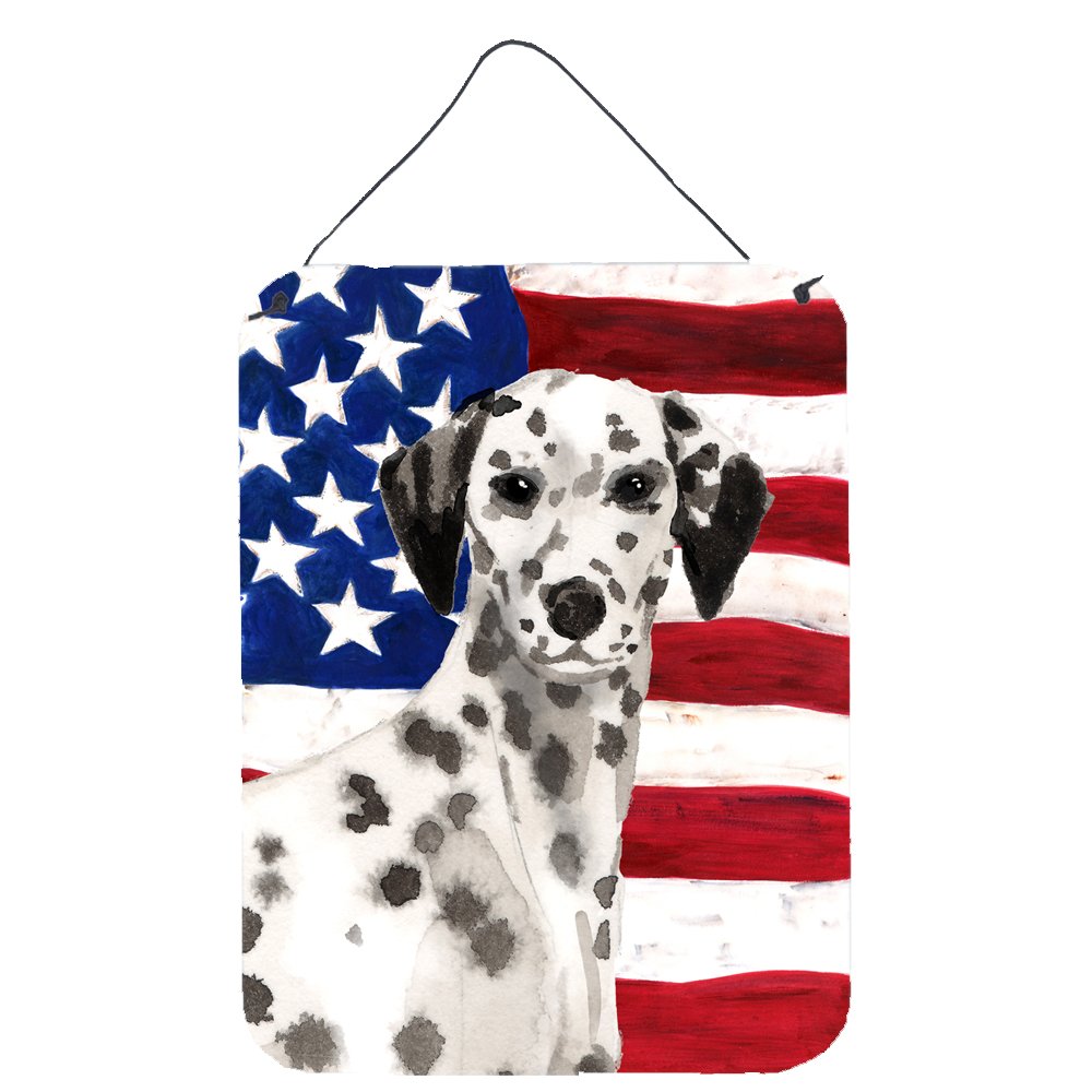 Caroline's Treasures Patriotic Dalmatian Metal Wall Decor - 12x16 Inch Aluminum Sign for Kitchen, Bar, Bathroom, Front Door - Vibrant Multicolor Home & Garden Art - Perfect for American-Themed Parties, Pet Lovers, and Patriotic Home Decor