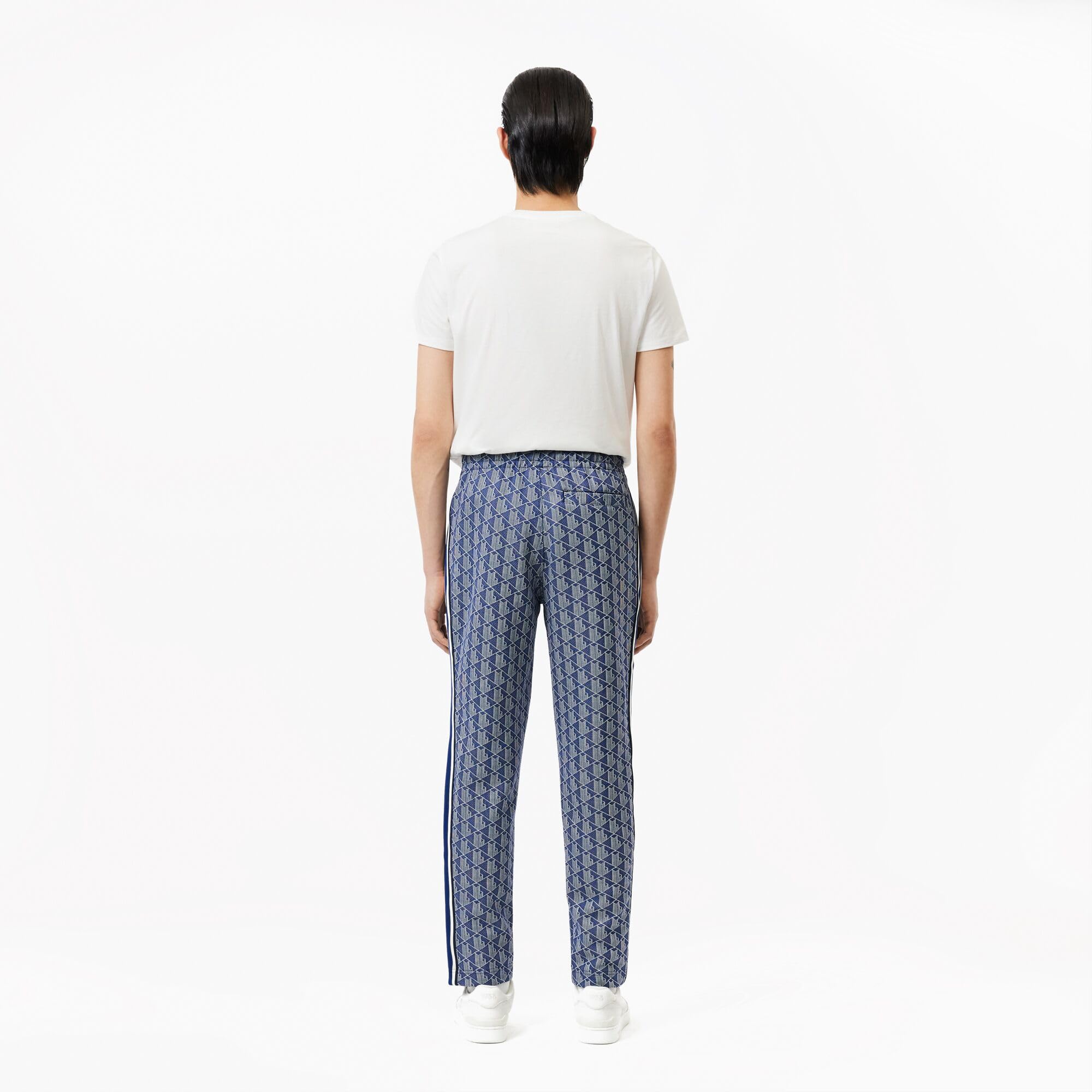 Lacoste Men's Monogram Print Casual Pants - Comfortable Slim Fit Trousers for Work, Travel & Everyday Wear