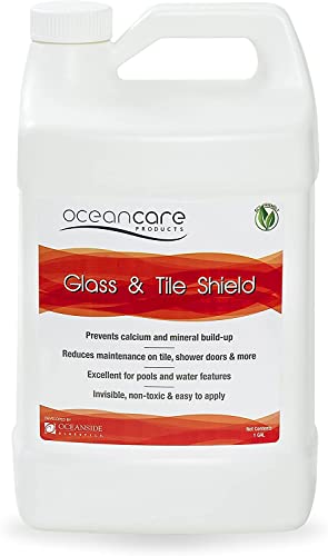 OceanCare Glass & Tile Shield - 1 Gallon Invisible Protective Coating for Rock Water Features, Tiles & Grout - Prevents Calcium, Efflorescence & Stains - Long-Lasting Surface Sealant for Outdoor Fountains, Pool Tiles & Shower Walls