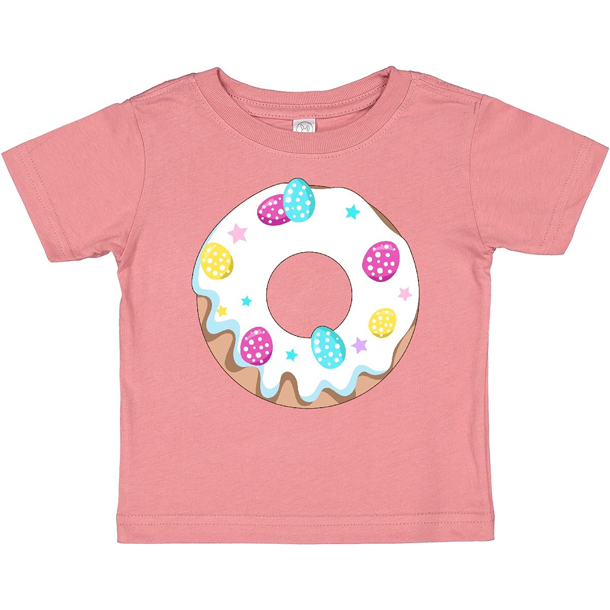 Inktastic Easter Donut with Pastel Eggs Frosting and Stars Baby T-Shirt - Cute Easter Outfit for Toddlers, Soft Cotton Tee for Boys & Girls - Perfect for Easter Photos, Family Gatherings & Spring Celebrations