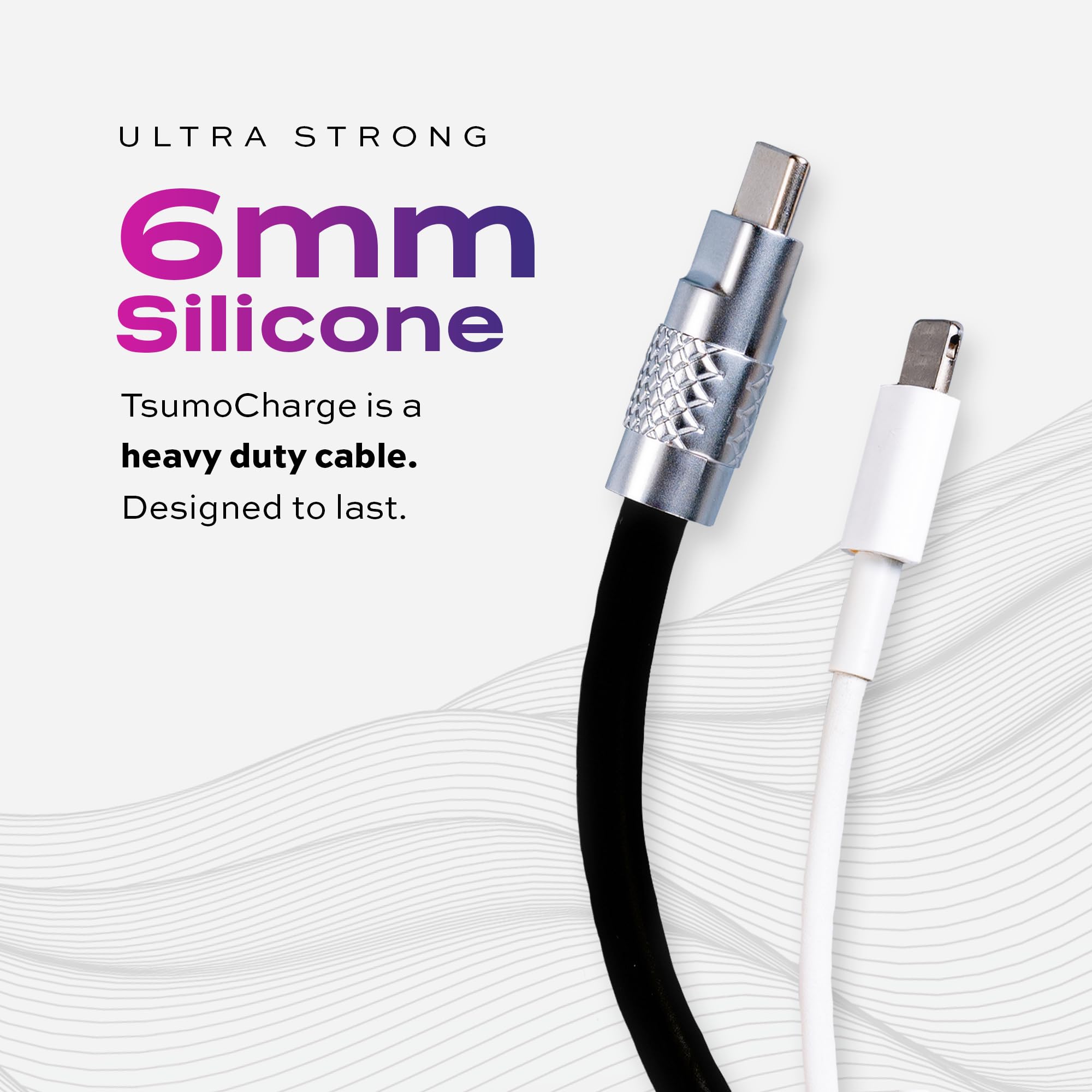 Premium Statik TsumoCharge USB C to Lightning Cable - 27W Fast Charging & Data Sync, Heavy-Duty Unbreakable Silicone, Tangle-Free with Cord Organizer (6FT/2M, Black) - Perfect for iPhone, iPad, Travel & Home Charging