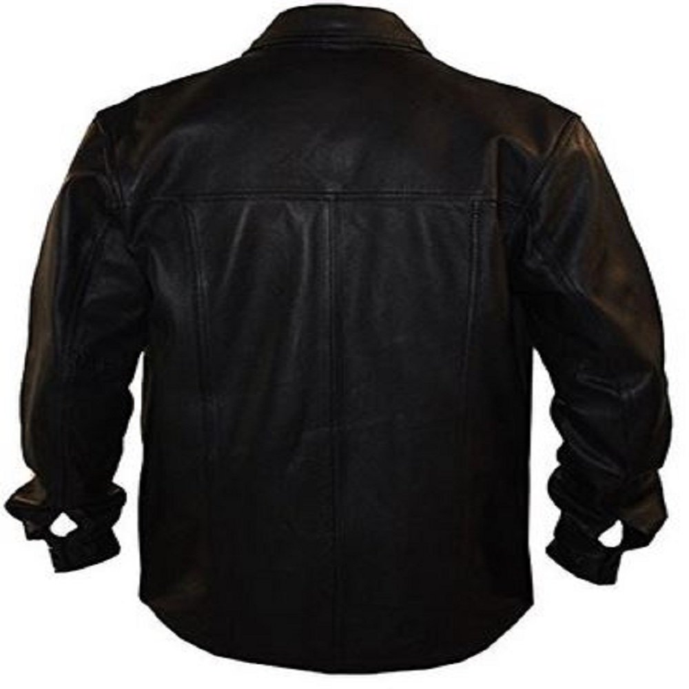 Genuine Leather Police Uniform Shirt for Men - Real Black Cowhide or Sheepskin Tactical Shirt for Law Enforcement, Cosplay & Halloween Costumes