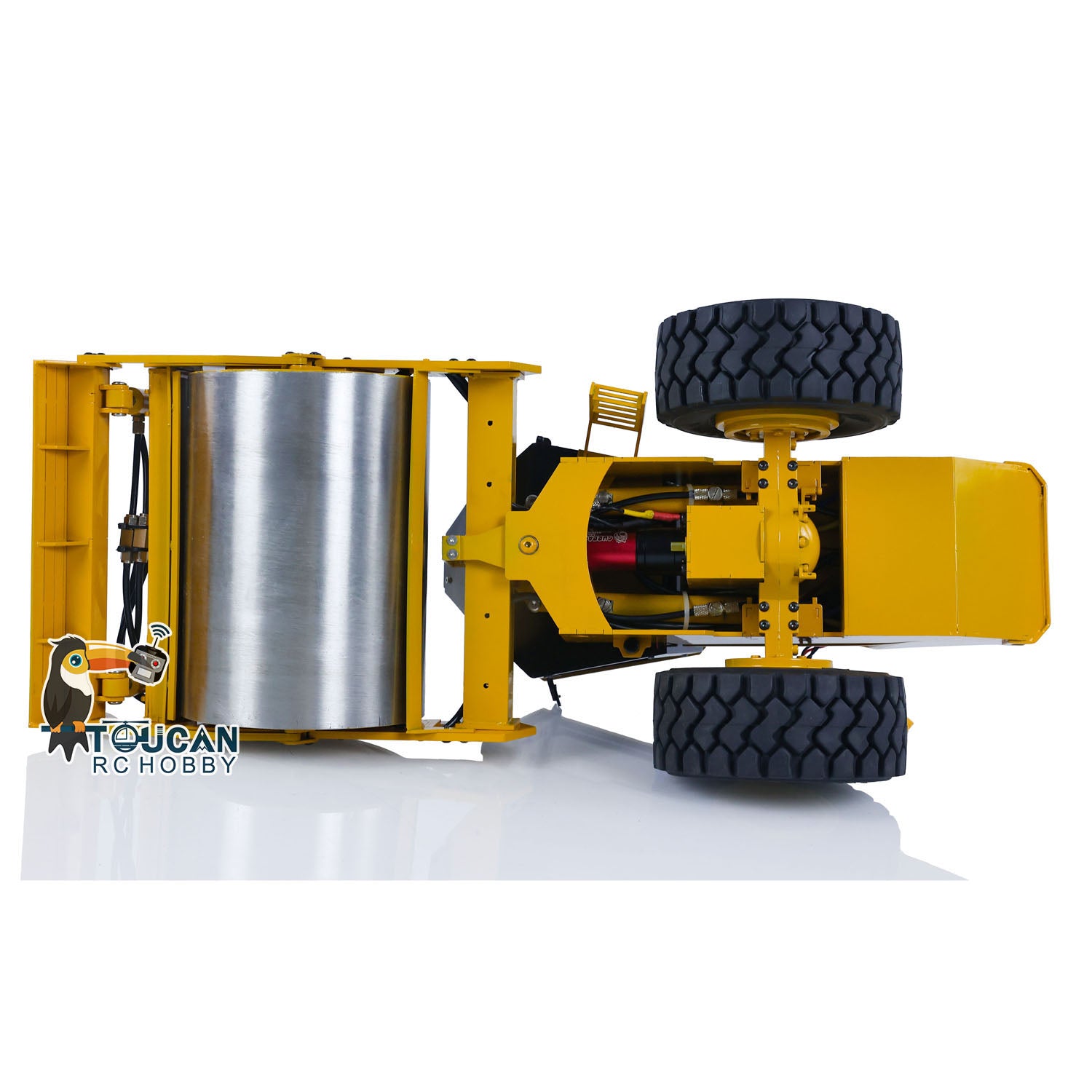 1/12 Scale Metal RC Engineering Vehicle - Hydraulic Remote Control Road Roller Car with ESC Motor & Servo (PNP/RTR, Pre-Assembled & Painted) - Perfect for Construction Site Play, STEM Learning & RC Hobby Enthusiasts