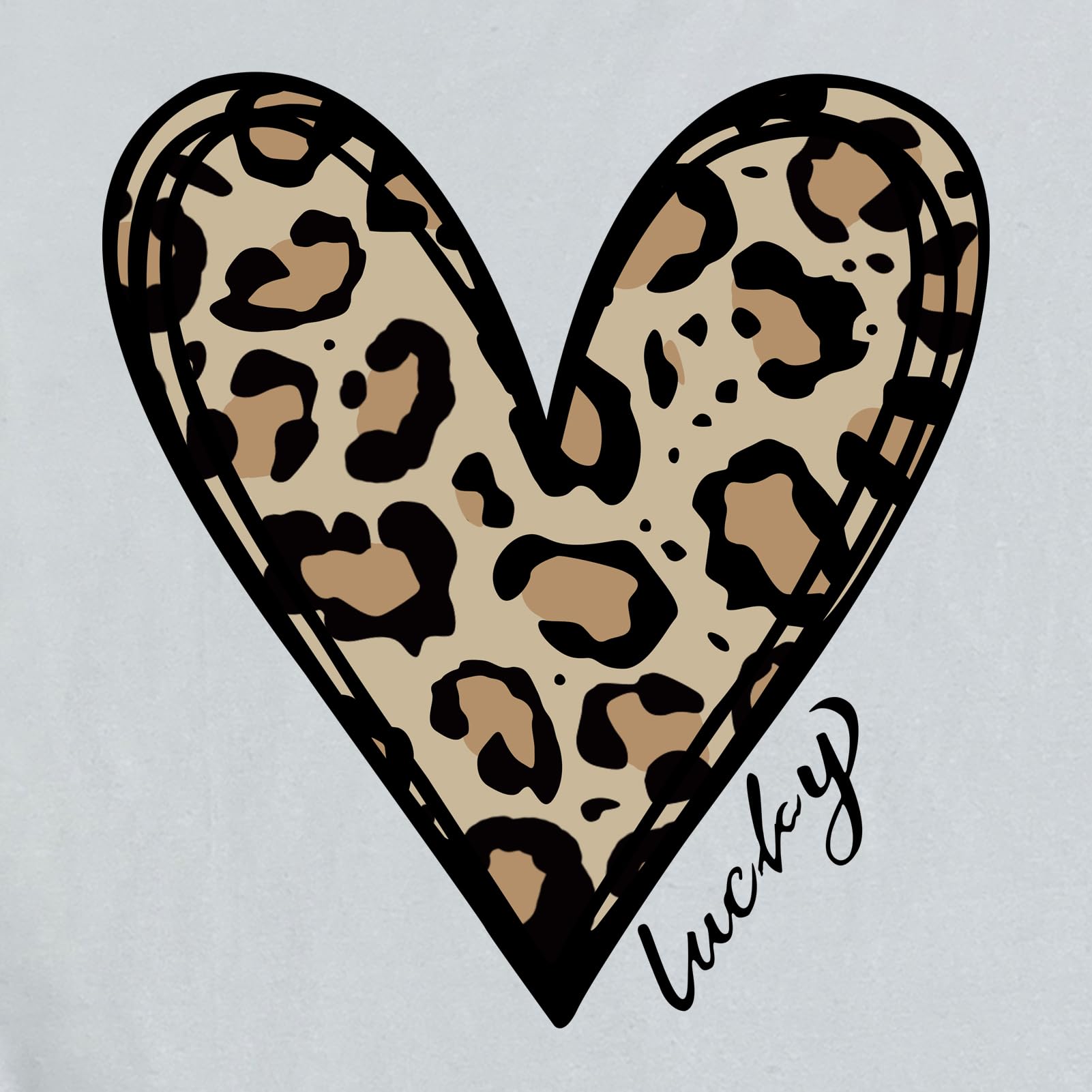 YITAN Women's Cute Leopard Heart Graphic T-Shirt - Trendy Casual Tee for Everyday Wear, Street Style & Outfits
