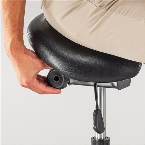 Safco 3438BL Vinyl Lab Stool - Adjustable Saddle Seat for Laboratories, Classrooms & Workstations | Ergonomic Design for Comfort & Support