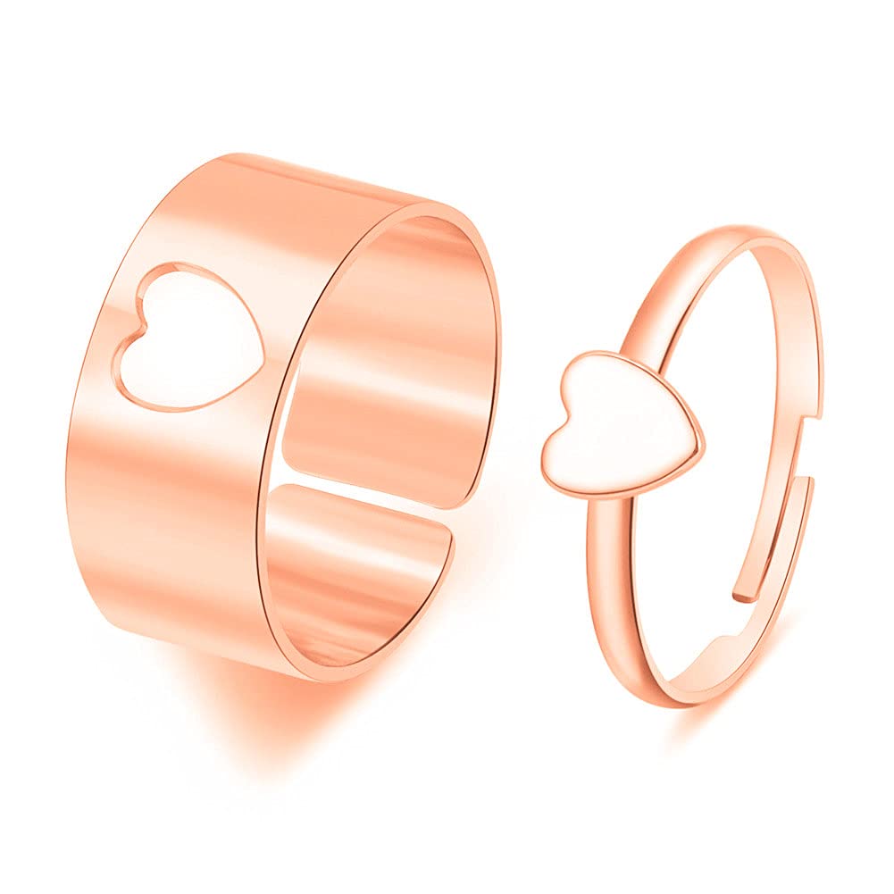 Best Friends BFF Rings for Couples - Matching Love Heart Moon Star Planet Promise Rings for Women & Men | TikTok Y2K Jewelry Gift for Anniversary, Valentine's Day & Romantic Occasions