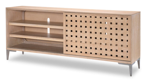 Biscayne Beige Entertainment Console - Modern TV Stand with Storage for Living Room & Home Theater
