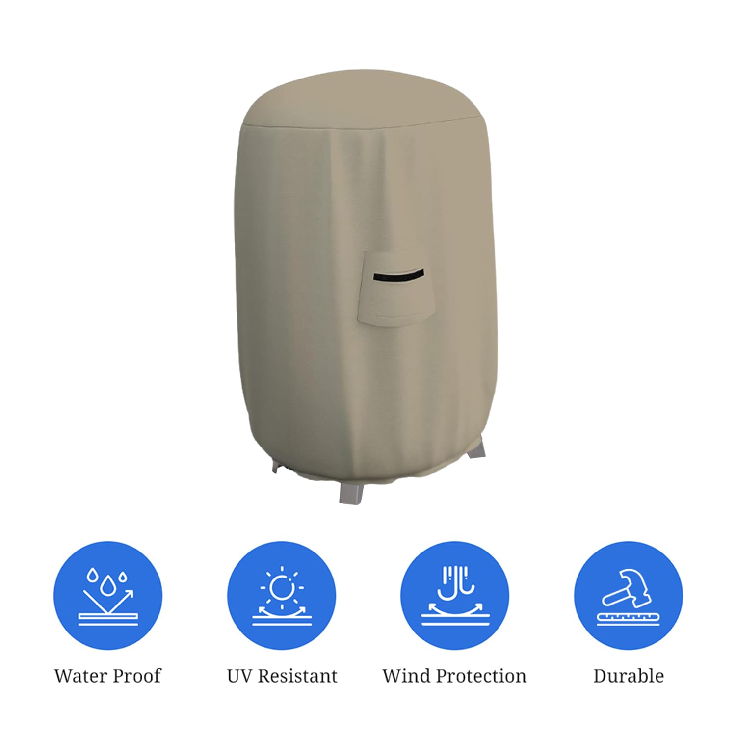 Premium 12oz Waterproof UV-Resistant BBQ Smoker Cover - Weatherproof Protection for Dome, Bullet, Barrel, Kettle & Drum Grills (30