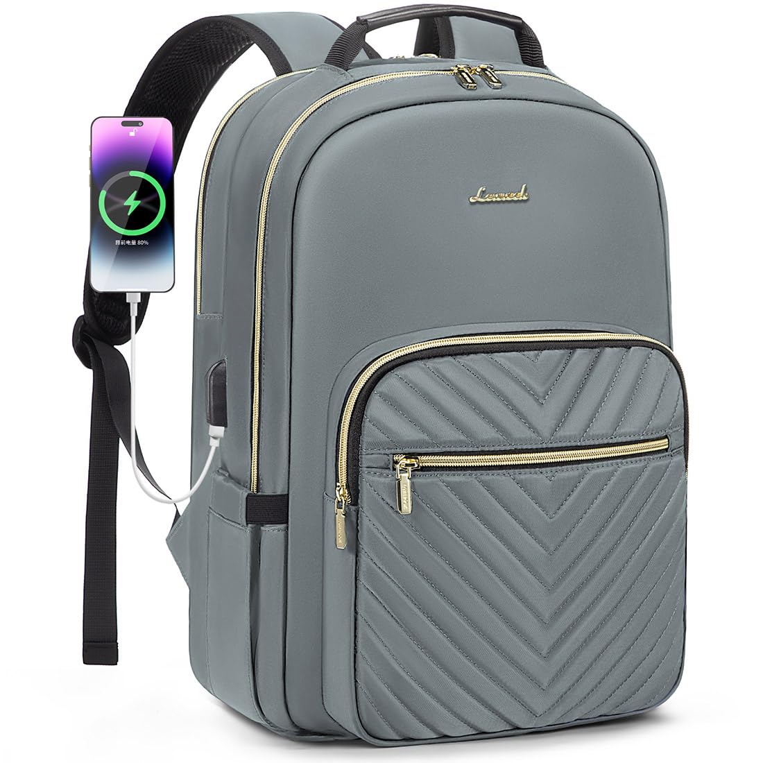 LOVEVOOK 17.3 Inch Laptop Backpack for Women - Stylish Waterproof Travel Backpack with USB Port, Professional Work Bag for Business, College, and Teacher Use, Perfect for Commuting and Daily Carry