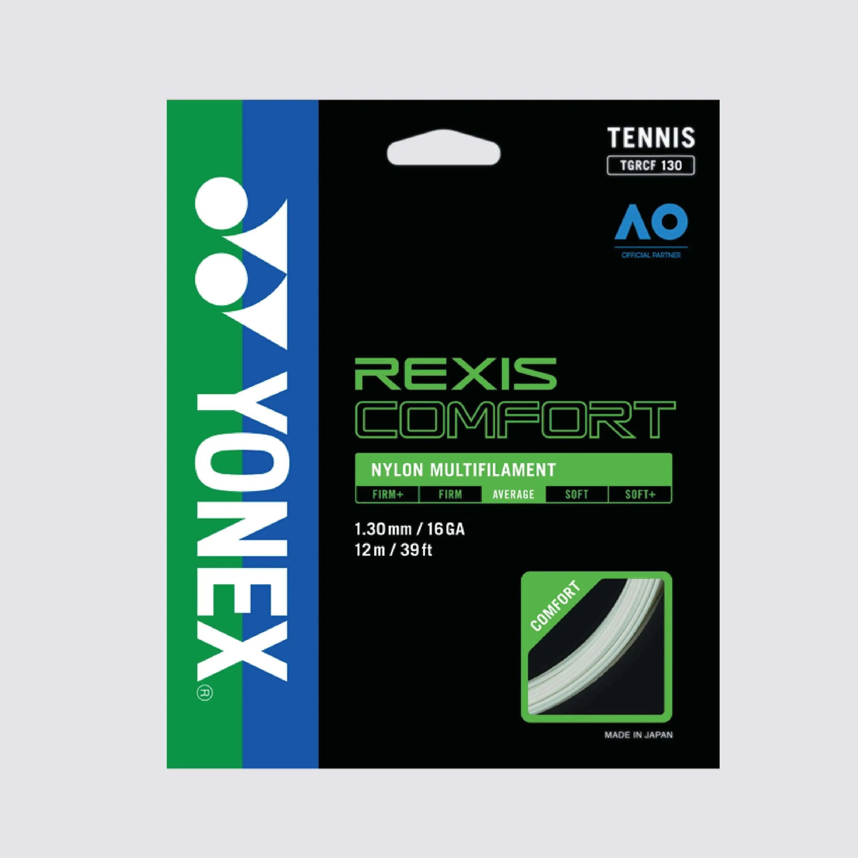 Yonex Rexis Comfort 130 / 16 Tennis String - High Performance Synthetic Gut for Control & Comfort - Perfect for Recreational & Competitive Players