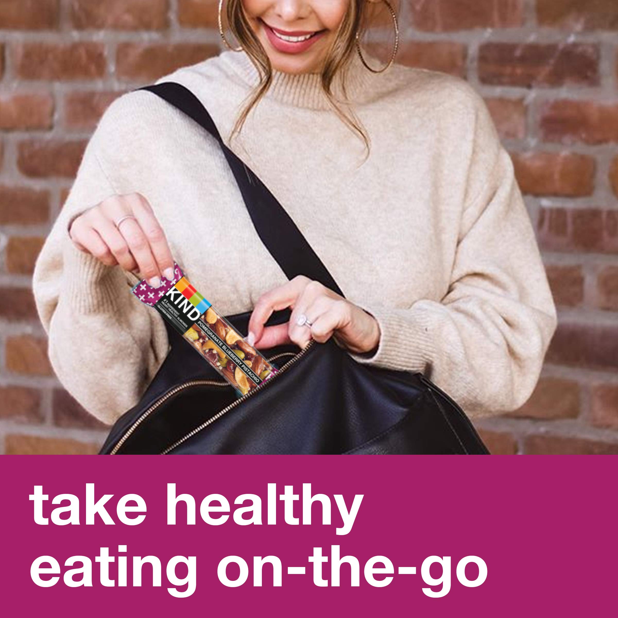 KIND Bars, Pomegranate Blueberry Pistachio - Healthy Gluten Free Snack Bars with 5g Protein (12 Count) - Perfect for On-the-Go Breakfast, Workout Fuel & Office Snacks
