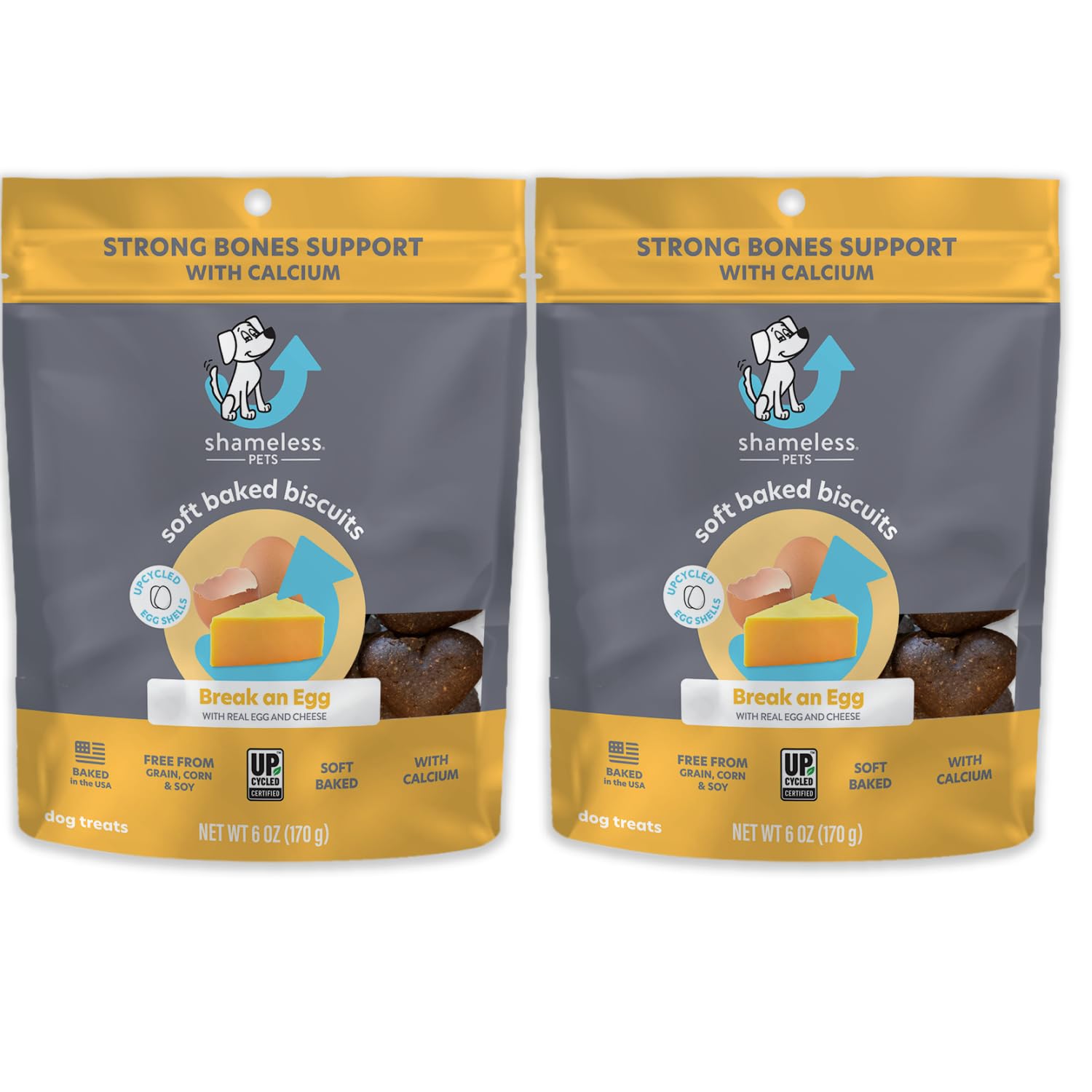 Shameless Pets Break An Egg Soft-Baked Dog Treats, 6 oz – Grain-Free, Healthy Snacks for Small & Large Dogs – Perfect for Training Rewards & Anytime Treats