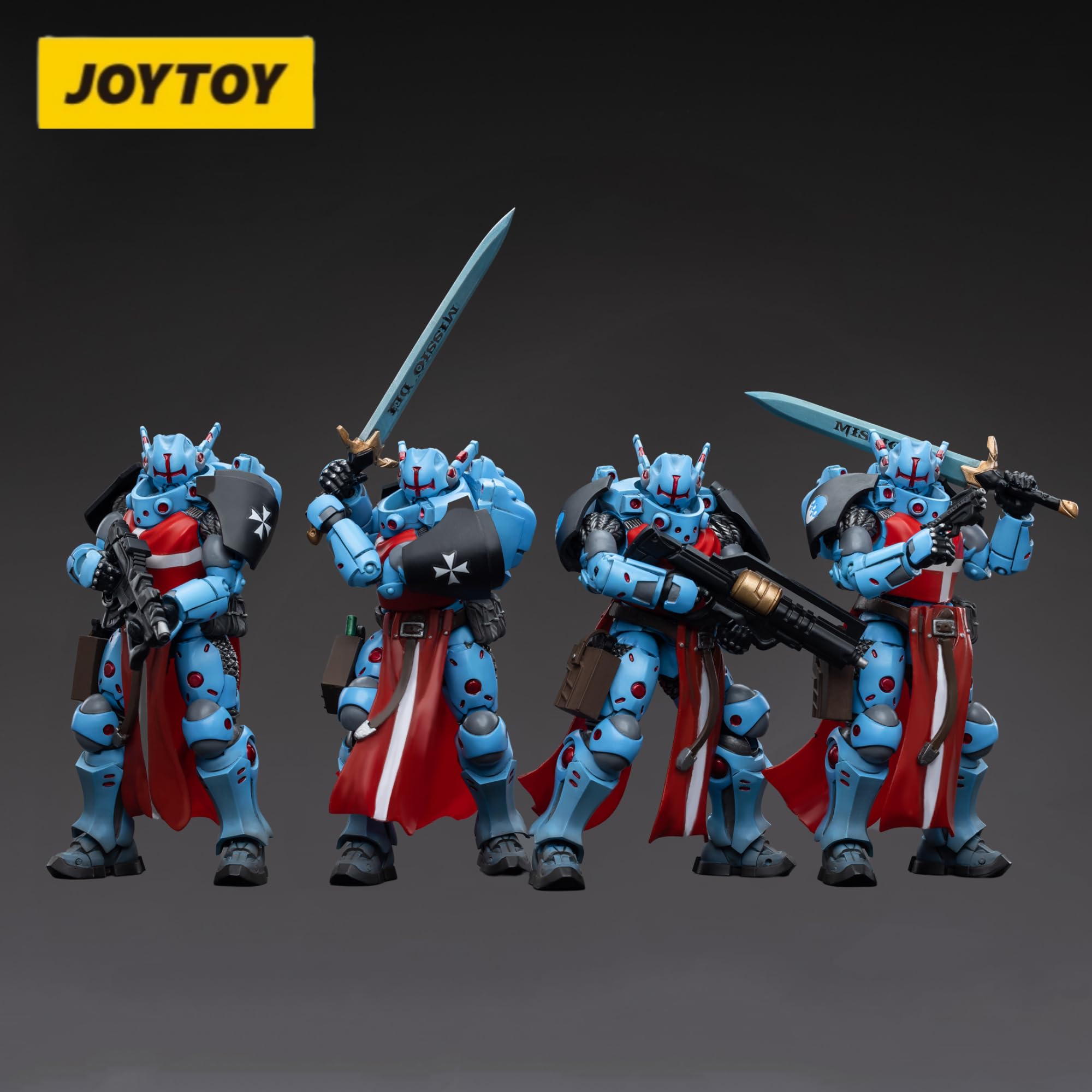 JOYTOY 1/18 Scale PanOceania Knights Hospitallers Action Figure Set (4-Piece Collectible) - Detailed Military Model for Display, Gifts & Wargaming Scenes