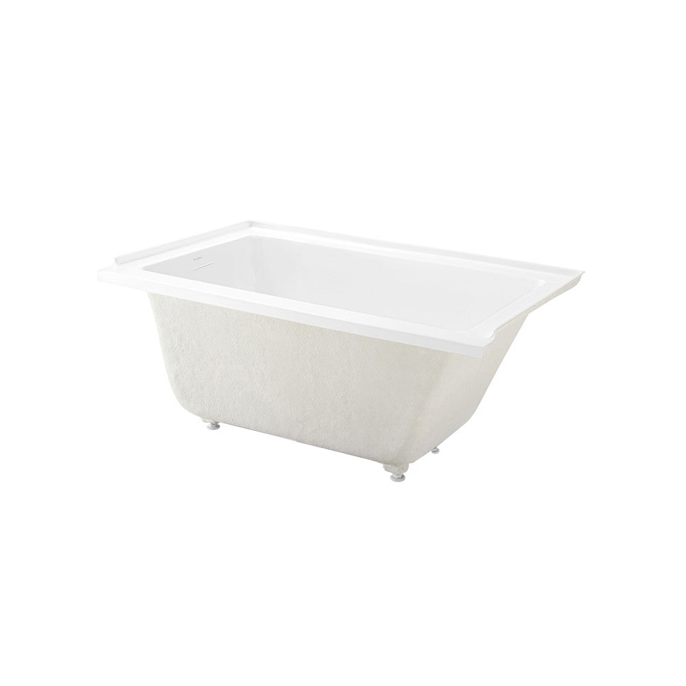 Voltaire 54 x 30 Inch Left Drain Soaking Alcove Bathtub - Glossy White Freestanding Tub with Integrated Overflow & Drain - Perfect for Small Bathrooms & Spa-Like Relaxation