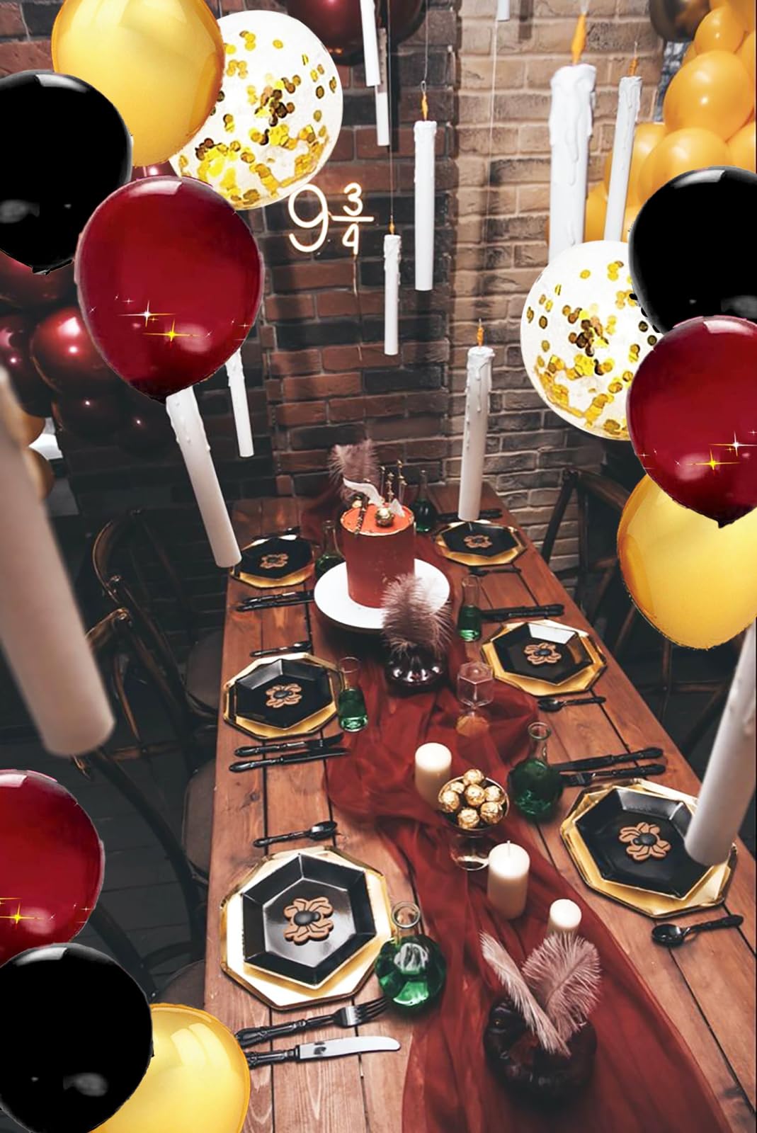 2025 Maroon & Gold Graduation Party Decorations - 40pcs Burgundy Black Balloons Set for Graduation, Wizard Theme & Birthday Celebrations - Perfect for Graduation Ceremonies, Themed Parties & Special Occasions