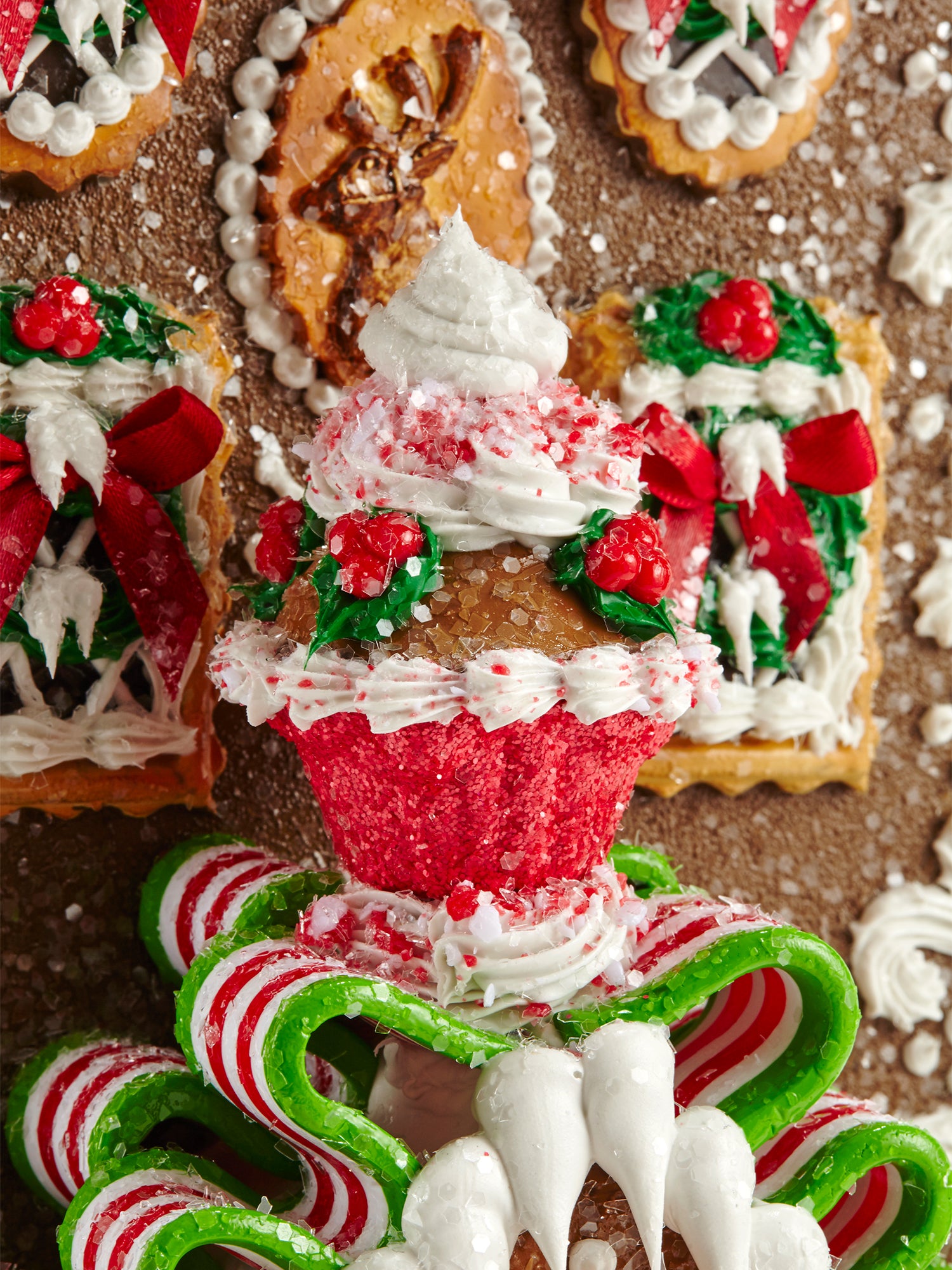 Green Ribbon Candy Gingerbread House Kit - DIY Holiday Baking Decorations for Christmas, Parties & Festive Home Decor