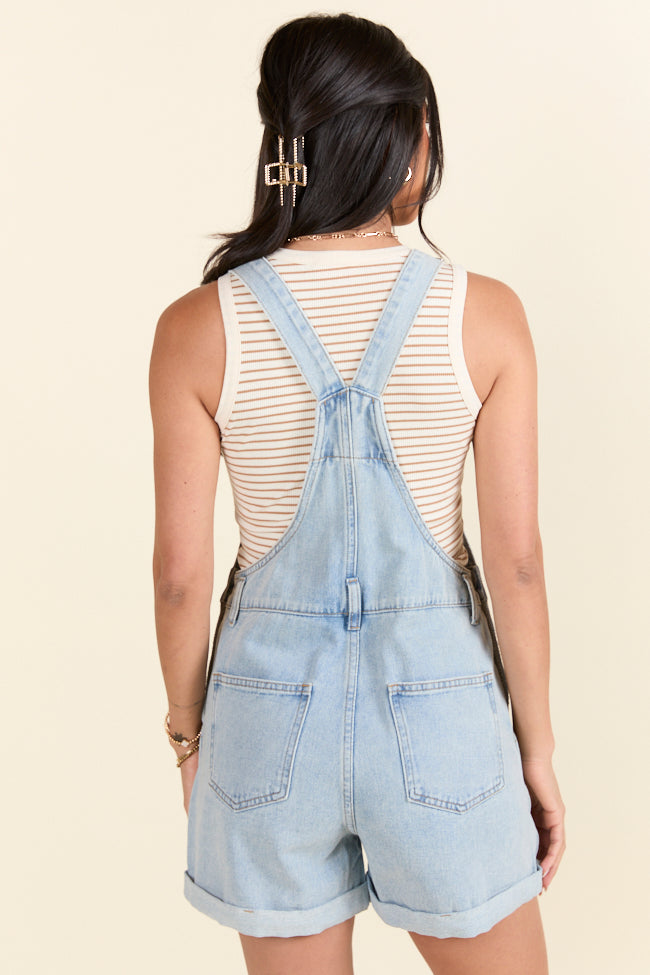 Women's Amy Jo Medium Wash Distressed Cuffed Overalls - Denim Jumpsuit with Pockets | Casual Outfit for Streetwear, Music Festivals & Boho Style
