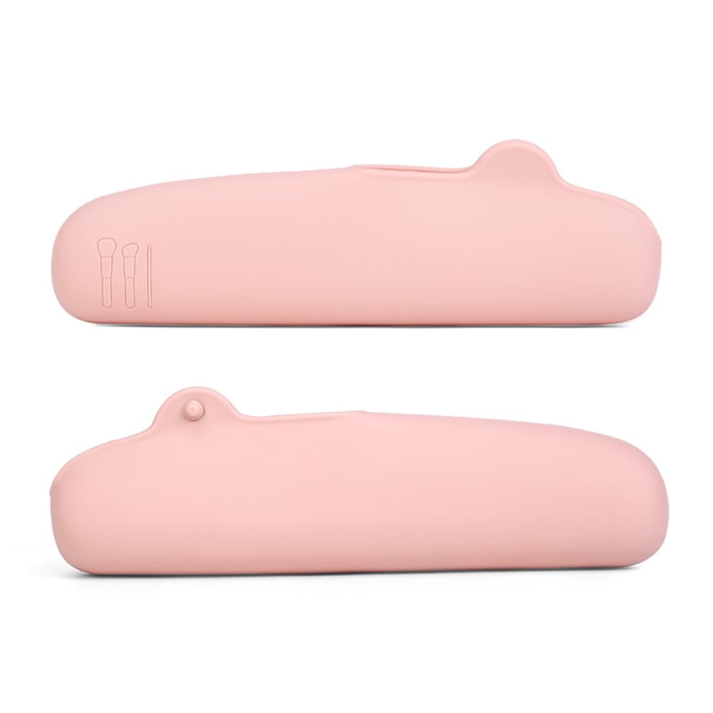 Hodaqe Magnetic Travel Makeup Brush Holder - Anti-Fall Silicone Cosmetic Organizer, Portable Waterproof Makeup Brush Case for Women | Perfect for Travel, Home & Professional Makeup Artists