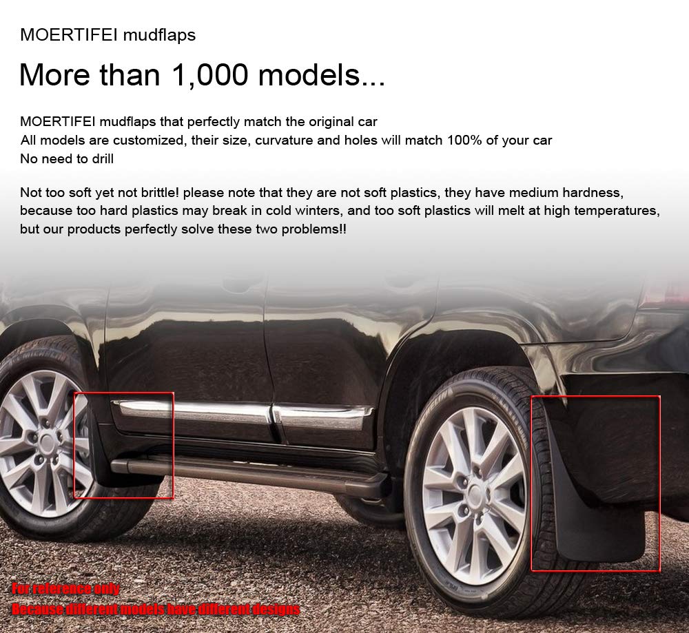 Audi Q7 Mud Flaps (2016-2019) - Heavy Duty Car Mud Guards Fender Splash Protectors for Off-Road & Winter Driving Protection