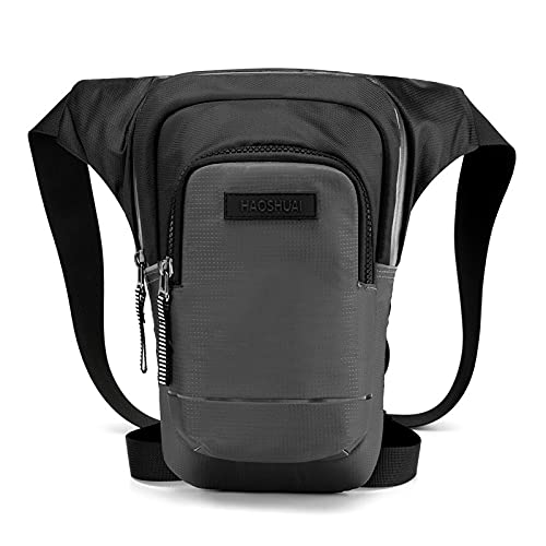 WLTYSM Tactical Drop Leg Bag for Men - Waterproof Nylon Motorcycle Riding Waist Pack with Reflective Strip - Crossbody Fanny Pack for Outdoor Sports, Hiking, Cycling & Travel Accessories