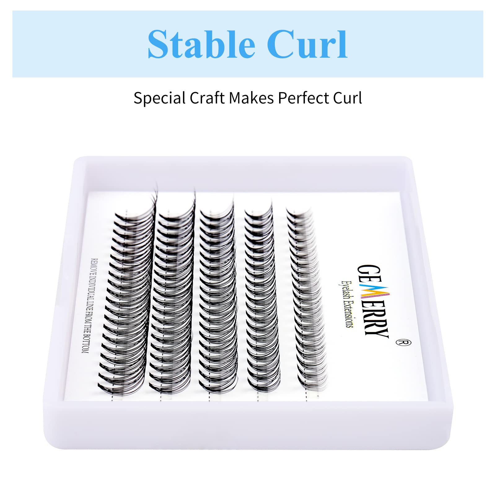GEMERRY Individual Cluster Lashes - 10 Roots, C Curl, 0.07mm, 8-14mm Mixed Length, Black Mink Eyelash Extensions for DIY & Professional Use - Perfect for Weddings, Parties & Everyday Glam