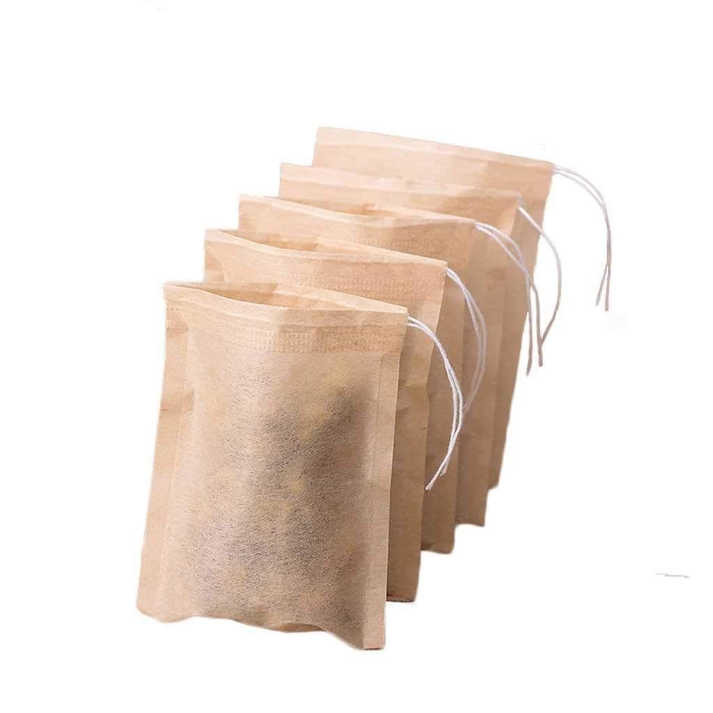 500pcs Biodegradable Drawstring Tea Bags - Eco-Friendly Empty Tea Filter Paper for Loose Leaf Tea, Herbs & Powder (7x9cm) | Perfect for Home Brewing, DIY Tea Blends & Gift Packaging