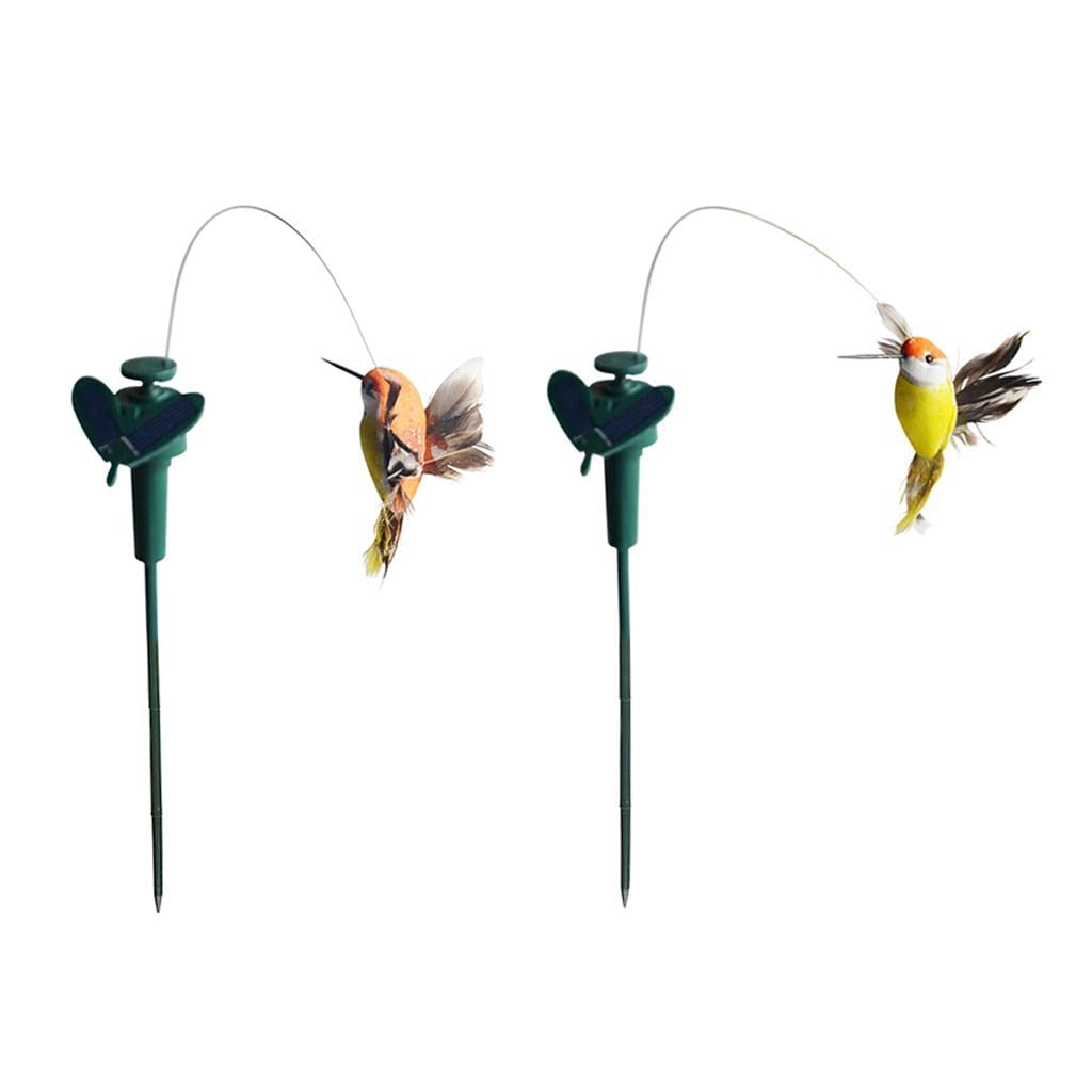 JoyMerit 2-Pack Solar Powered 3D Hummingbird Garden Stakes - Solar Butterfly Decor for Yard, Patio, Flower Beds & Plant Pots | Outdoor Solar Lights for Garden Decorations & Landscape Lighting