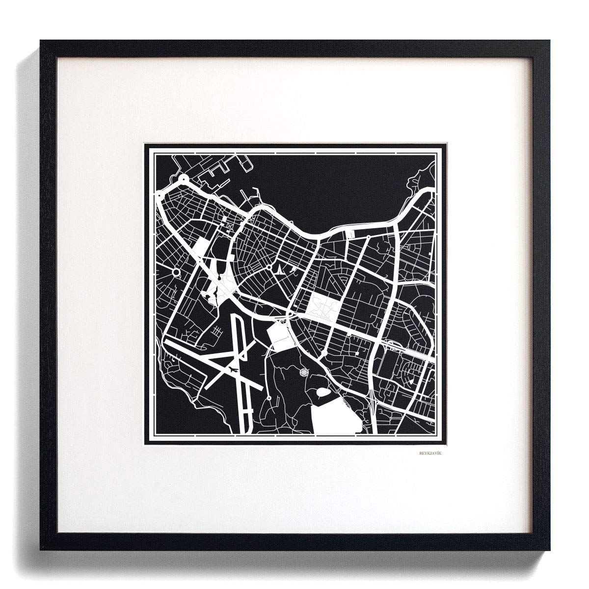Reykjavik Paper Cut Map - 12x12 Inches White Paper Art Wall Decor for Home, Office & Gift Giving