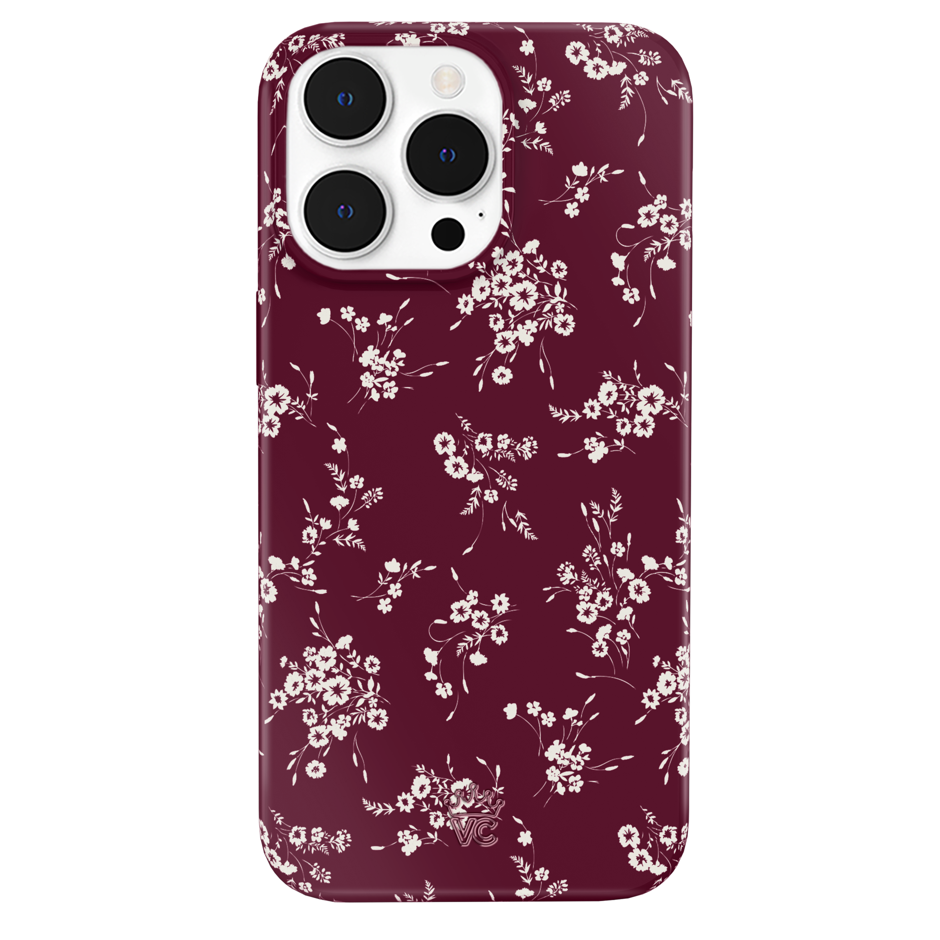 Elegant French Burgundy Floral iPhone Case - Stylish Protective Cover for iPhone 13/14/15 Pro Max - Perfect for Daily Use, Travel & Gift Giving