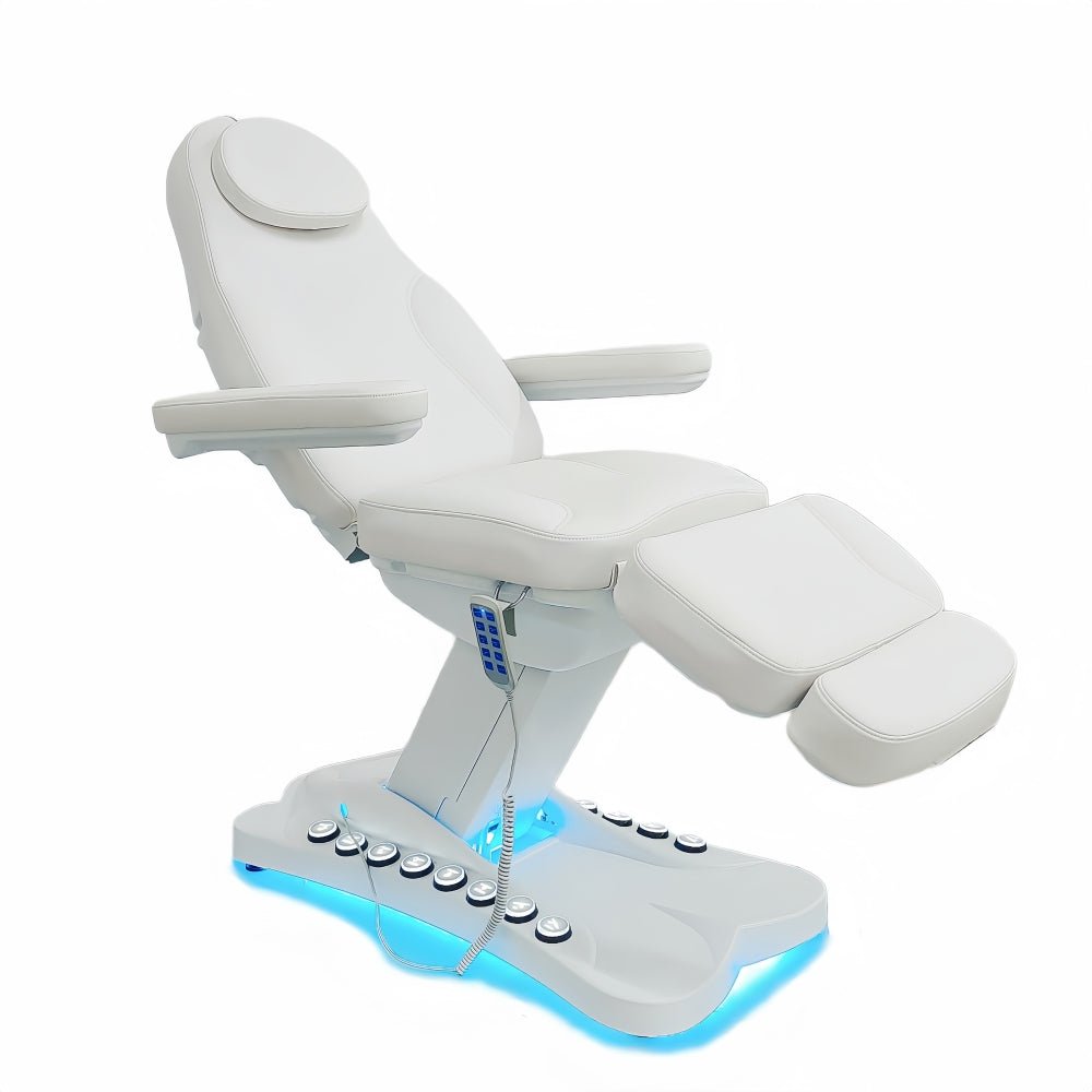 Greenlife Graceful 4 Motor Electric Facial Bed with Silicone Leather - Professional Beauty & Eyelash Extension Chair for Medi Spa & Salon - Perfect for Facial Treatments, Massage Therapy, and Cosmetic Procedures