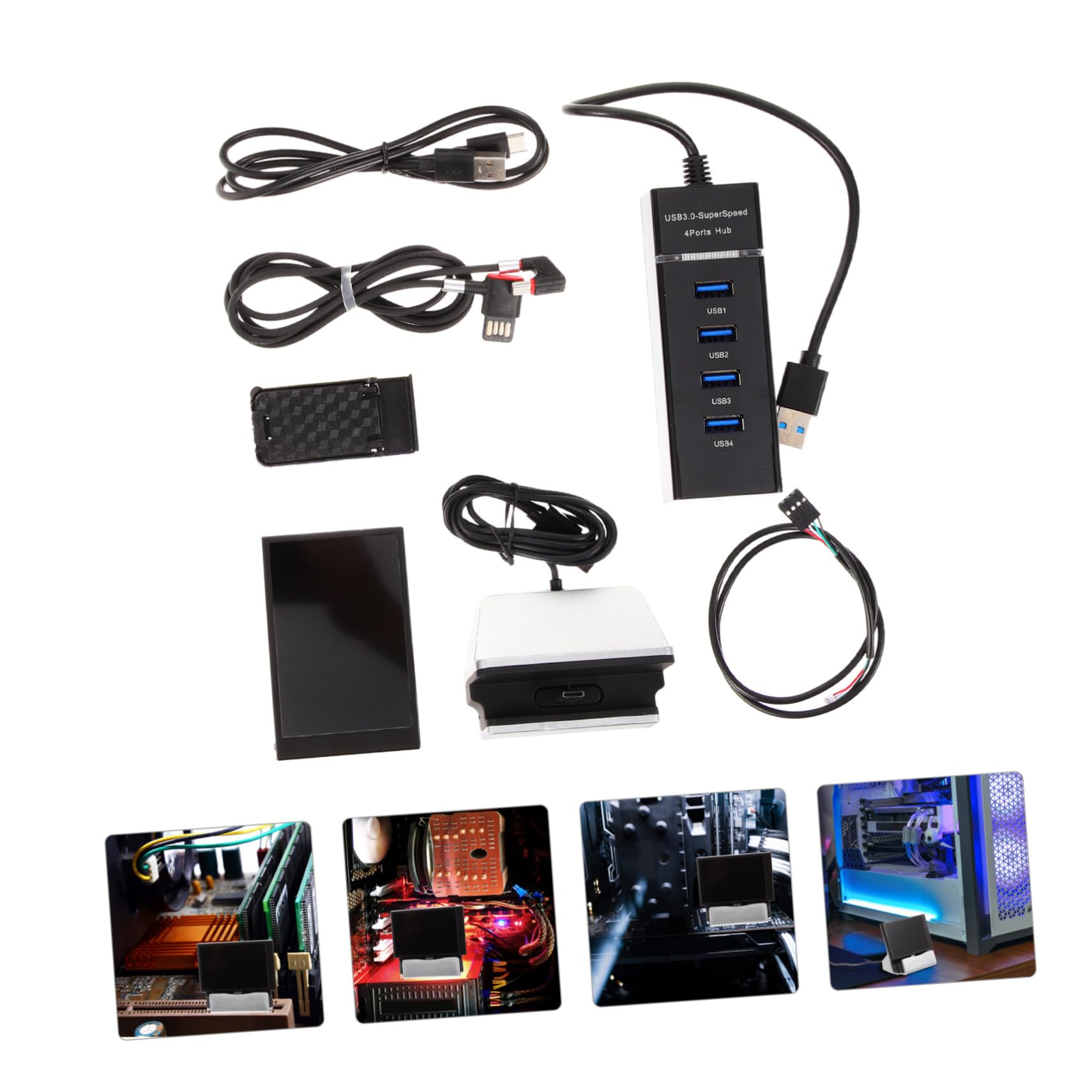 CAXUSD 360° Rotating PC Monitor - Secondary Screen with Temperature Display & Sensor Panel for Real-Time Data Monitoring | Perfect for Gaming, Streaming & Workstations