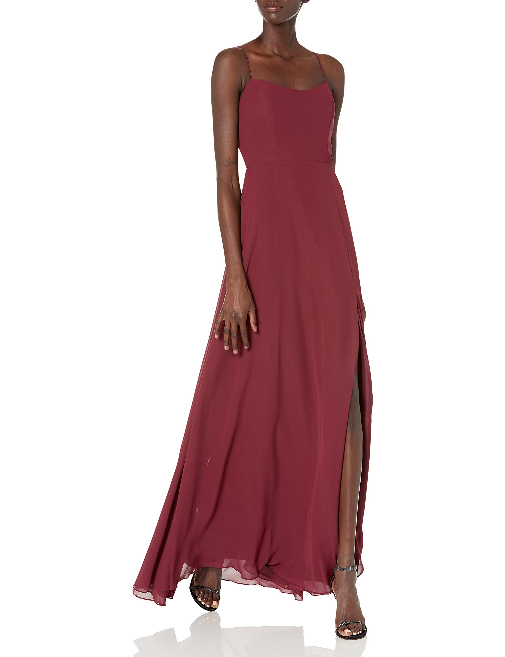 Jenny Yoo Women's Kiara Fit and Flare Tie Back Long Chiffon Gown - Elegant Formal Dress for Weddings, Prom, Evening Parties & Special Occasions