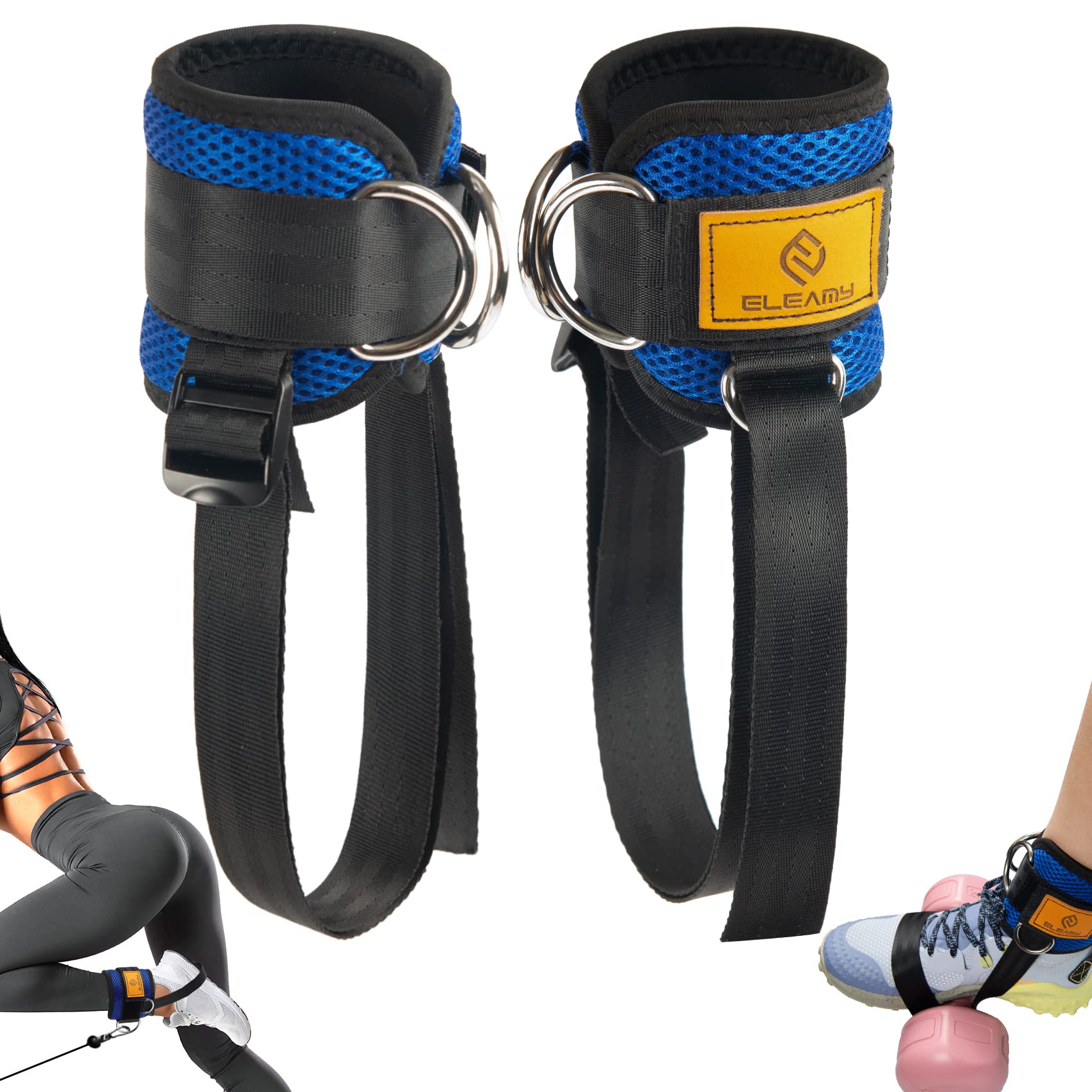 Adjustable Ankle Straps for Dumbbells, Weights & Cable Machines - Foot Dumbbell Attachment & Tibialis Trainer - Perfect for Leg Extensions & Strength Training (Men & Women) - Gym, Home Workout & Physical Therapy