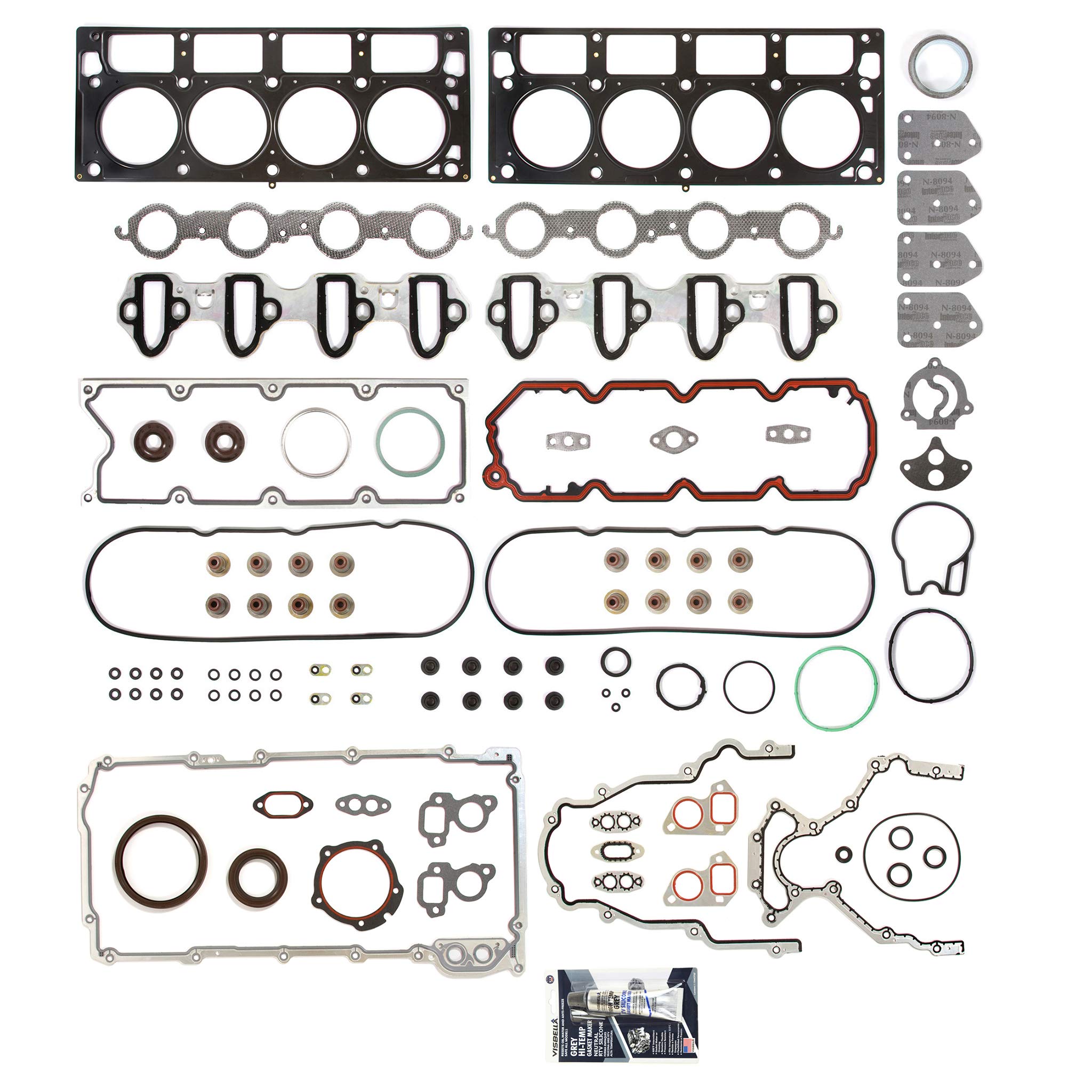 MA-4216920026 Full Gasket Set Compatible with 2002-2014 Chevrolet GMC Buick Cadillac 4.8L & 5.3L V8 OHV Engines - Replacement for Engine Rebuild & Maintenance