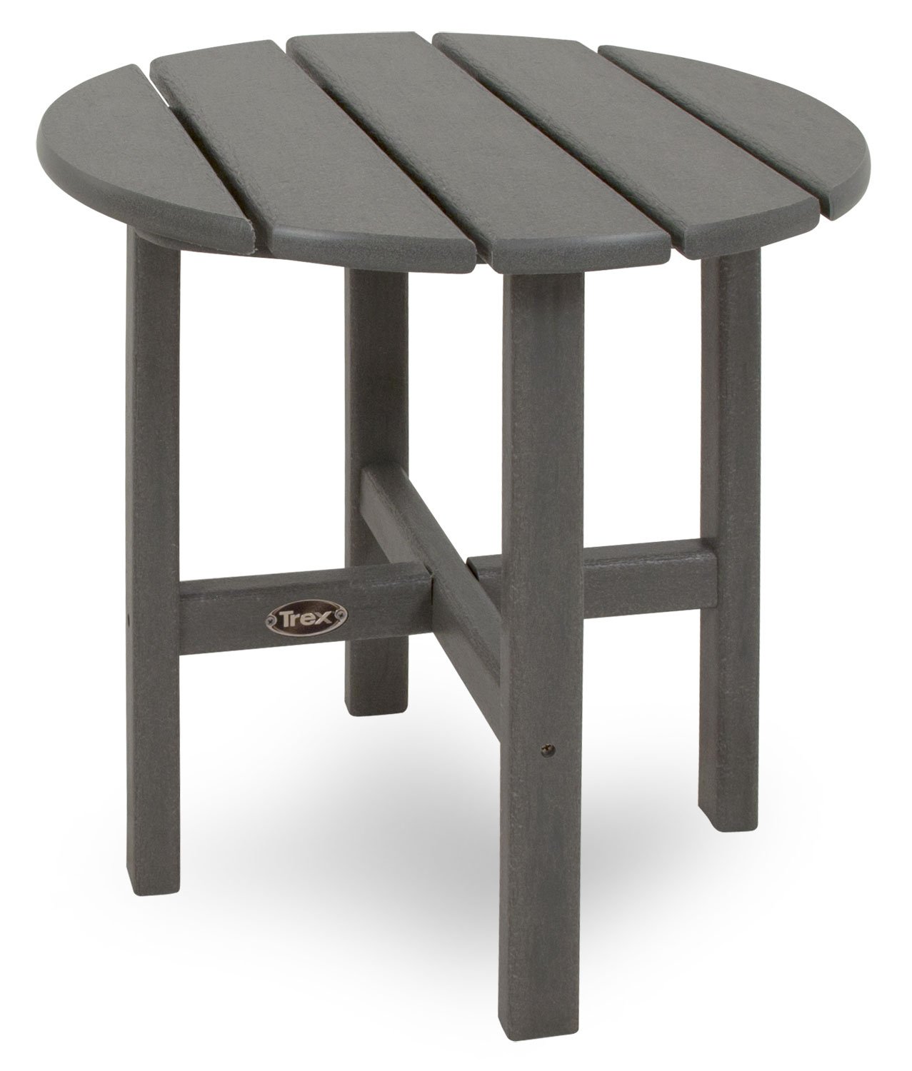 Trex Cape Cod 18-Inch Round Outdoor Side Table | Durable Stepping Stone Design | Perfect for Patio, Garden & Poolside Decor