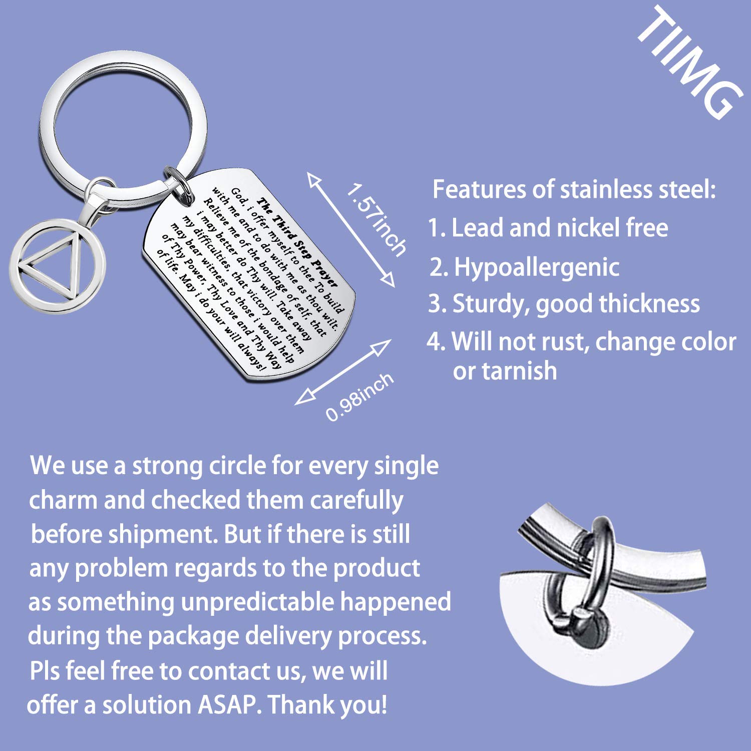 AA Recovery Keychain - Sobriety & Sponsor Gifts with Third Step Prayer - Inspirational New Beginnings Present for Alcoholics Anonymous - Perfect for 12-Step Meetings & Milestone Celebrations