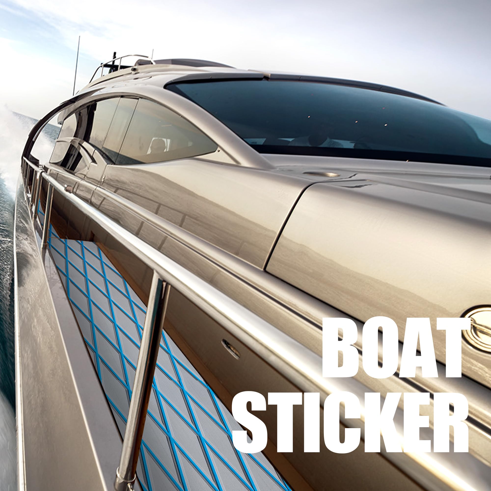 Premium EVA Foam Boat Flooring - Non-Slip Marine Decking Mat with Self-Adhesive Backing - Waterproof Boat Floor Covering for Yachts, Motorboats, Kayaks & RVs - Ideal for Wet Deck Protection & Comfort Underfoot