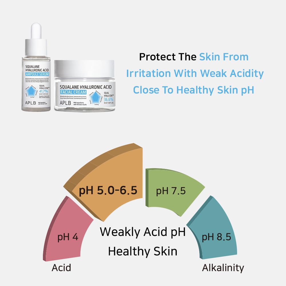 APLB Squalane Hyaluronic Acid Facial Cream 1.86 fl oz - Korean Skincare for Deep Hydration, Wrinkle Care & Skin Revitalization | Best Moisturizer for Dry Skin, Improves Skin Texture | Use for Night Routine, Daily Skincare & Anti-Aging Regimen