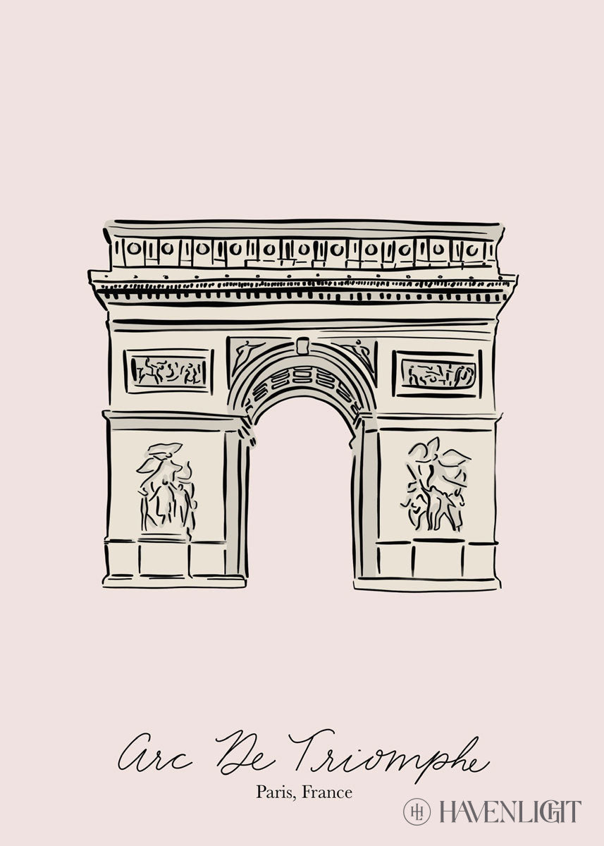 Arc De Triomphe Painting by Elise Gomez - Elegant Parisian Wall Art for Living Room, Office & Home Decor