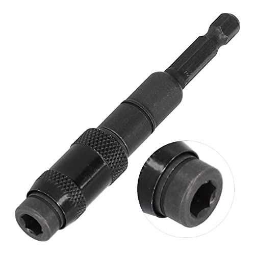 Multi-Angle Hex Drill Bit Holder & Extension Rod - Full Black for Hand Operated Tools | Perfect for DIY Projects, Woodworking & Home Repairs